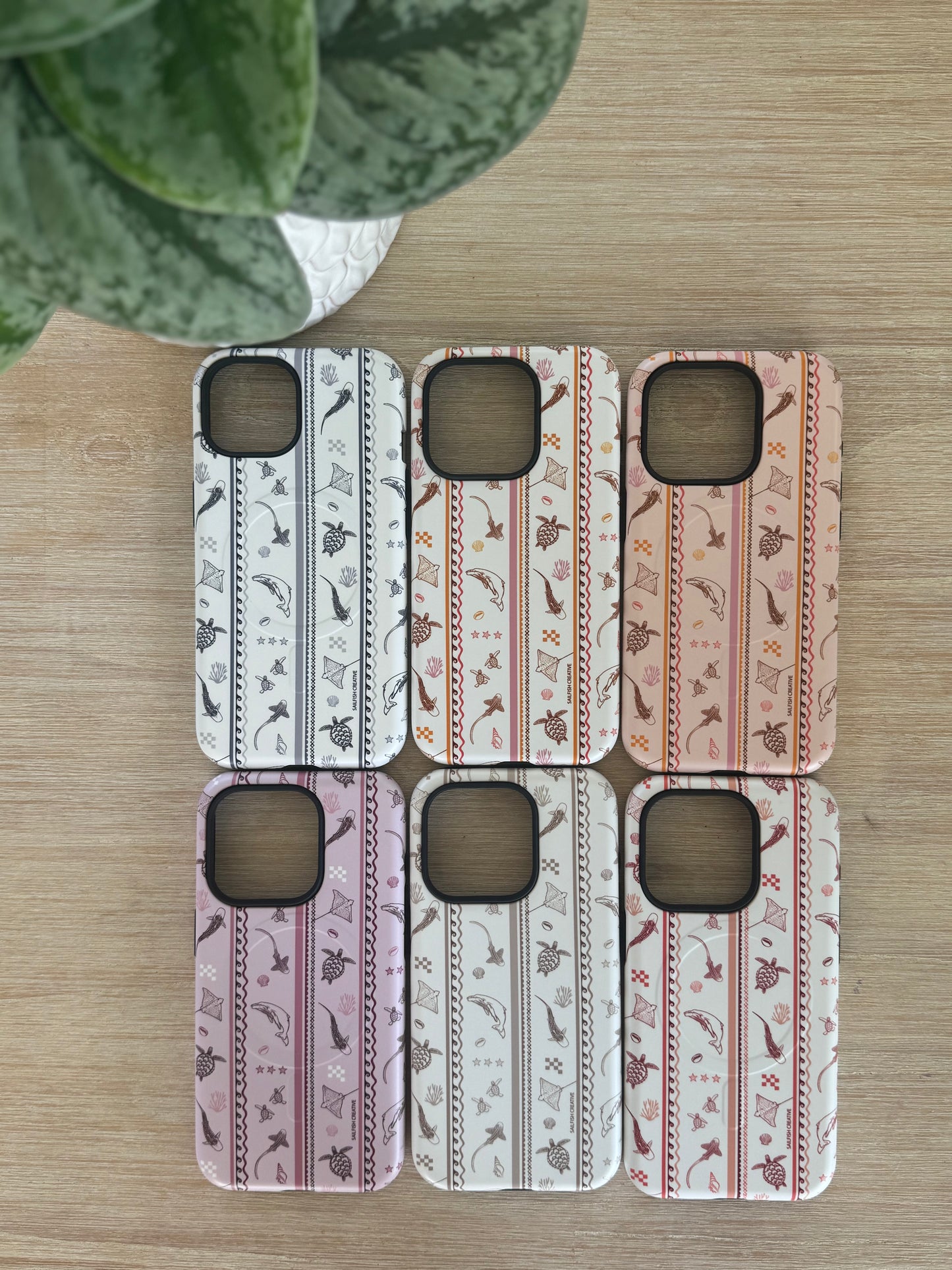 iPhone Tough Phone Case - Candy Stripes Beige