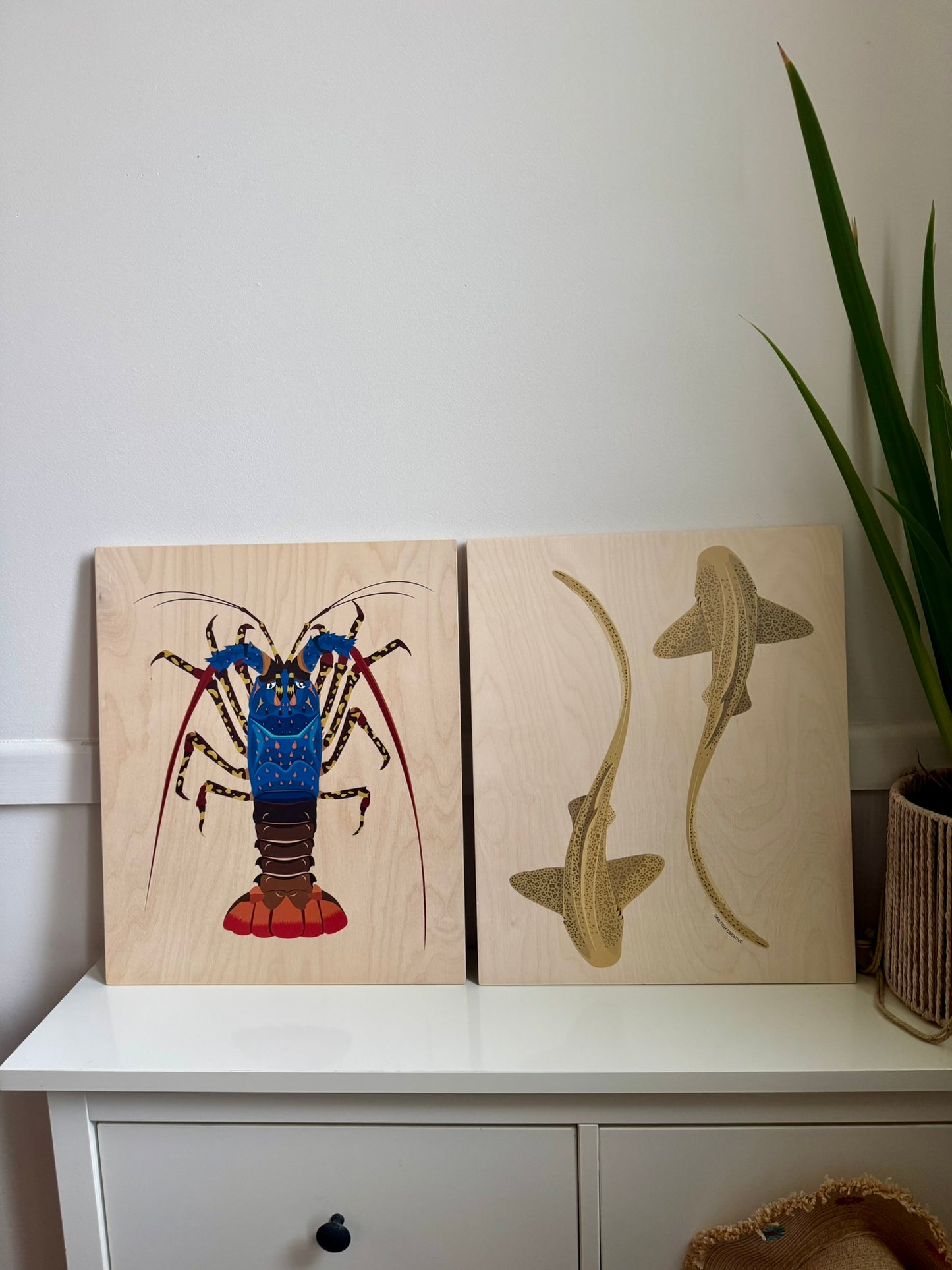 LIMITED TIME ONLY Wood Wall Art - Leopard Sharks