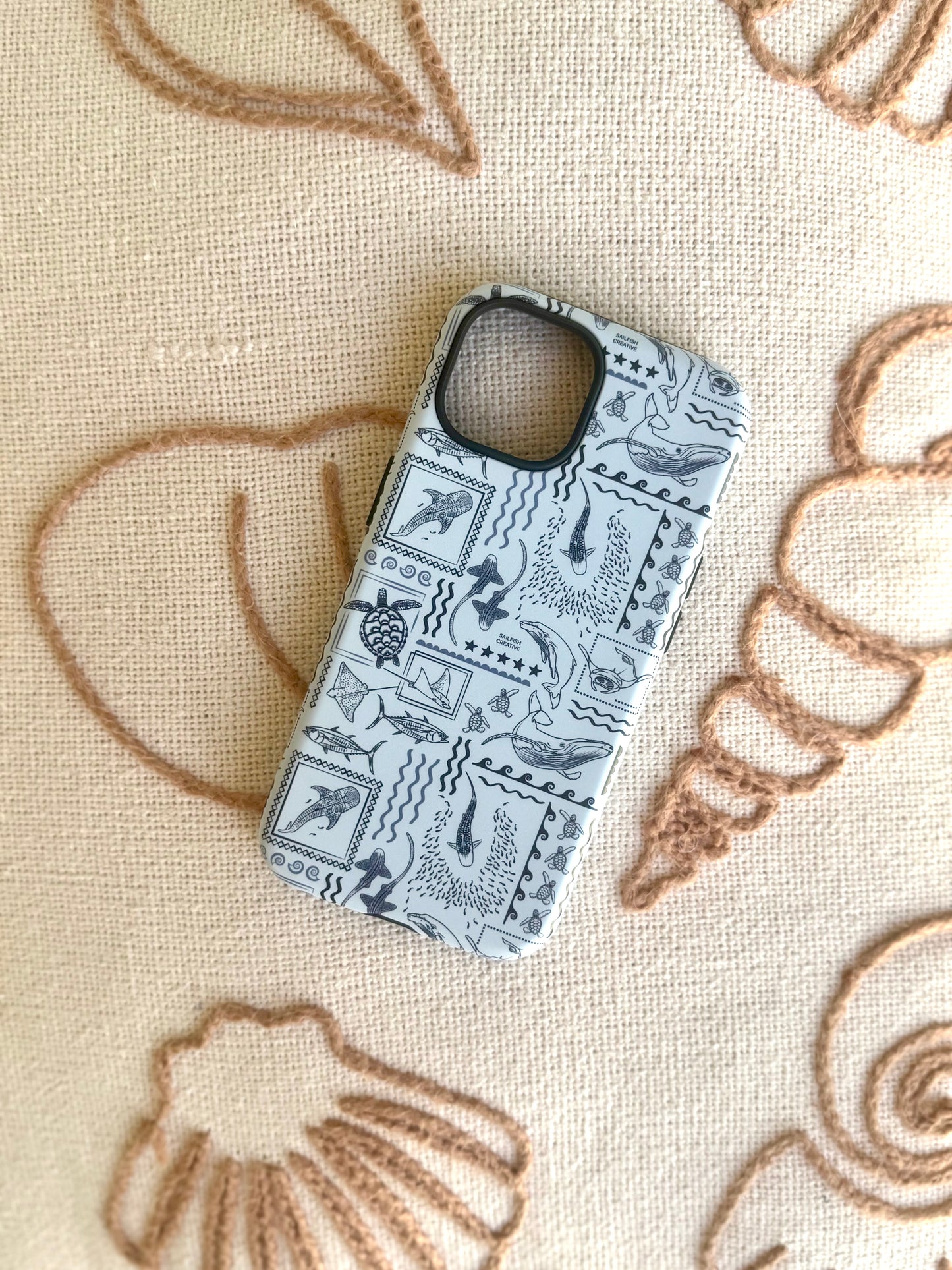iPhone Phone Case - Busy Print Overcast Blue