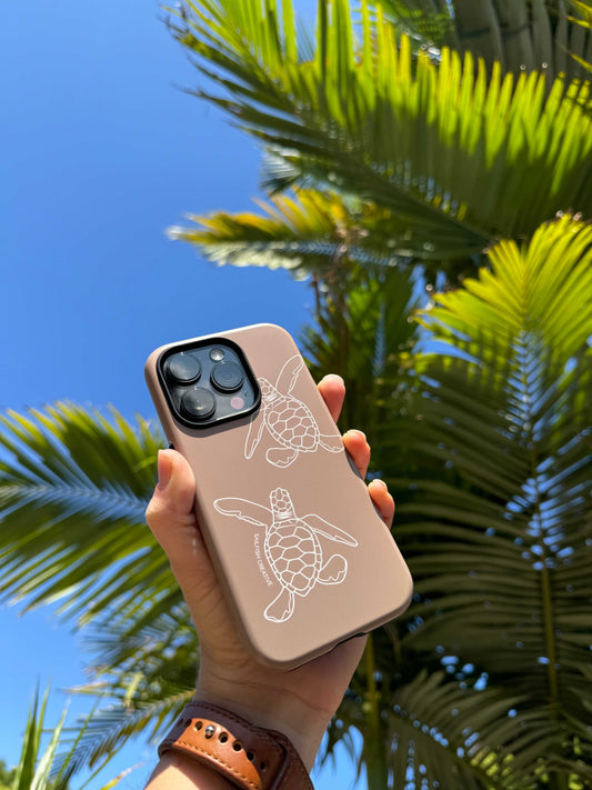 iPhone Tough Phone Case - Turtle Hatchlings Outline Natural - Sailfish Creative