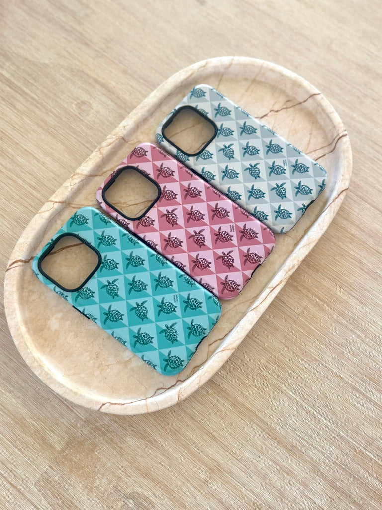 iPhone Tough Phone Case - Turtle Diamonds Coastal Storm