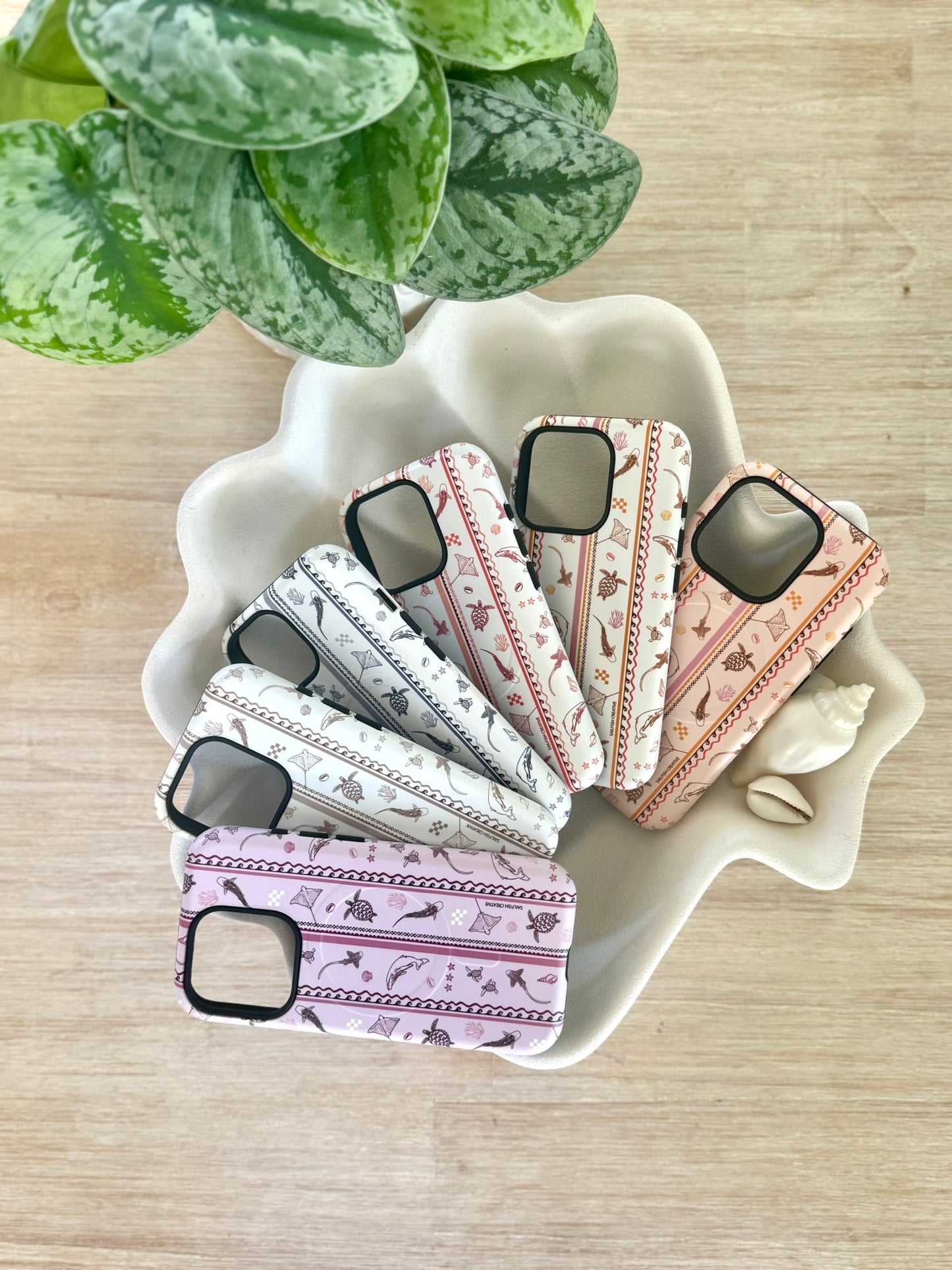 iPhone Tough Phone Case - Candy Stripes Beige