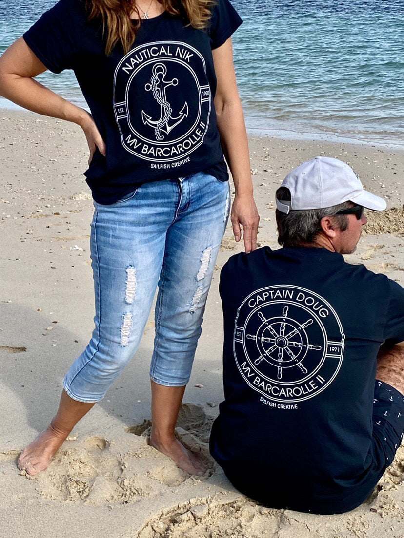 PERSONALISED Nautical - Mens T-ShirtPERSONALISED WITH YOUR DETAILS
Personalisation Options: Captain "Your Name" First Mate "Your Name" Deck Hand "Your Name" and Feelin' Nauti Making Ship Happen I Don'tShirtsSailfish Creative