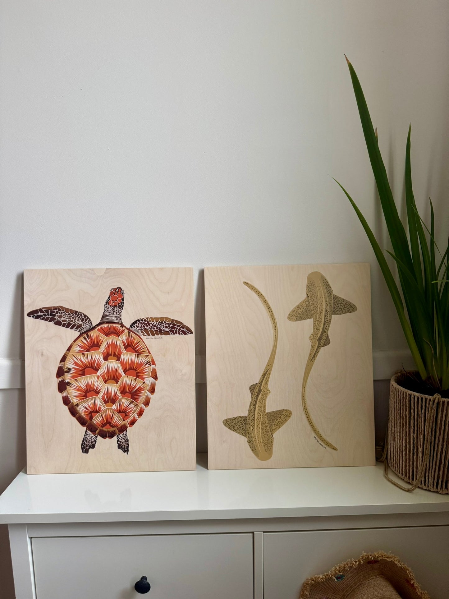 LIMITED TIME ONLY Wood Wall Art - Leopard Sharks