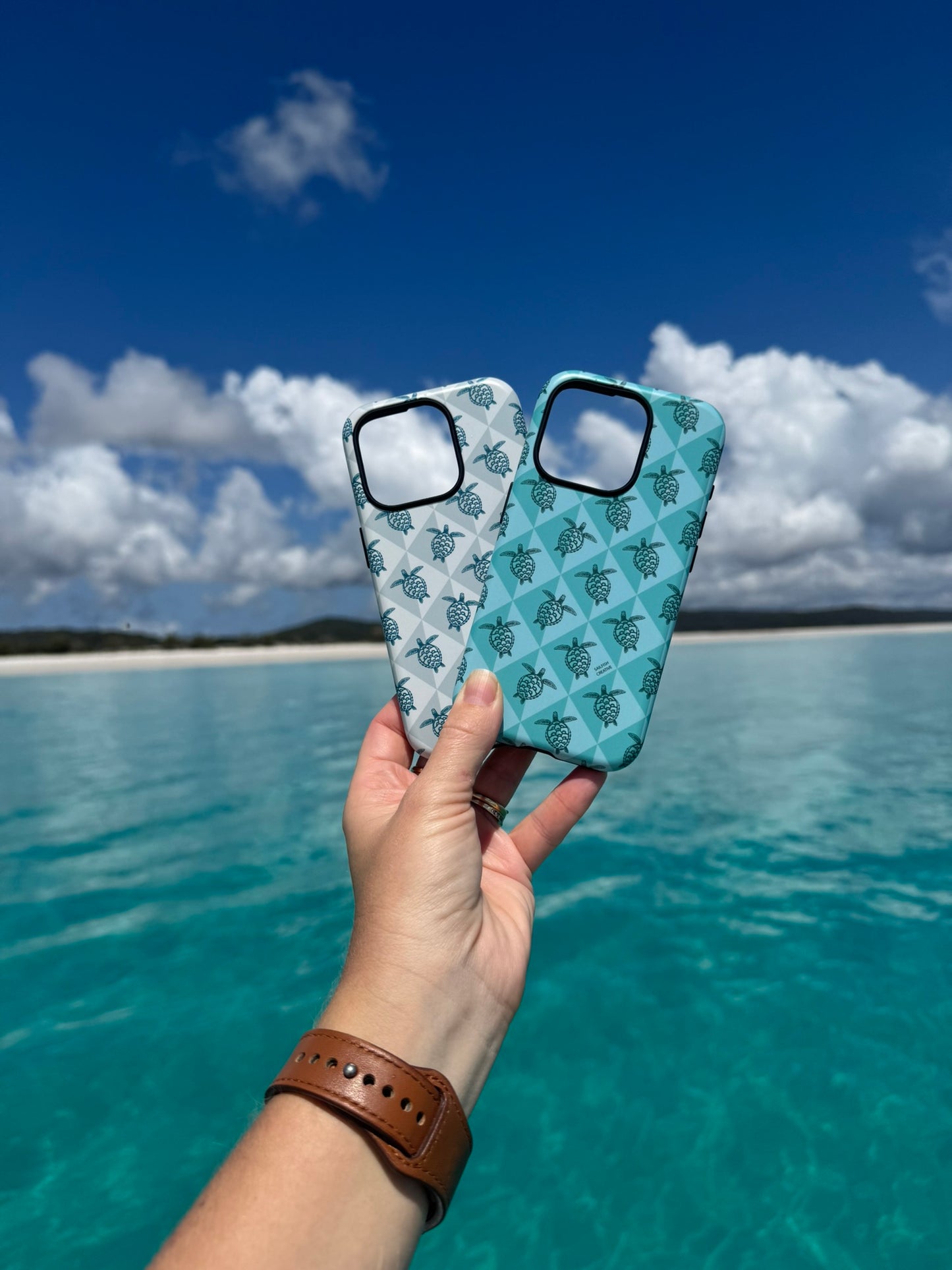 iPhone Tough Phone Case - Turtle Diamonds Coastal Storm