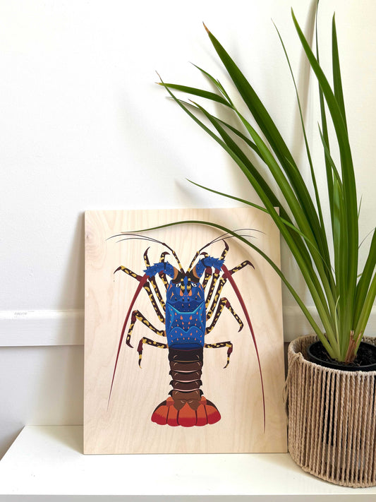 Wood Wall Art - Painted Cray - Sailfish Creative