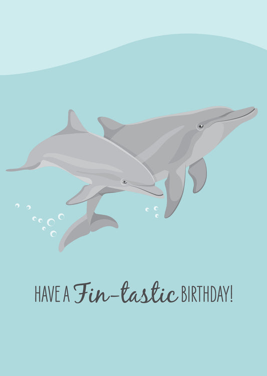 Birthday Card - Bottlenose Dolphins