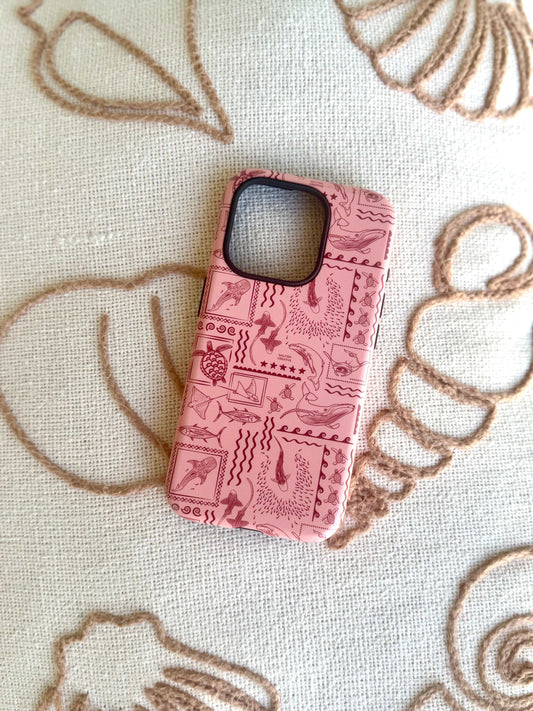 Ocean Tough Phone Case - Busy Print Coral