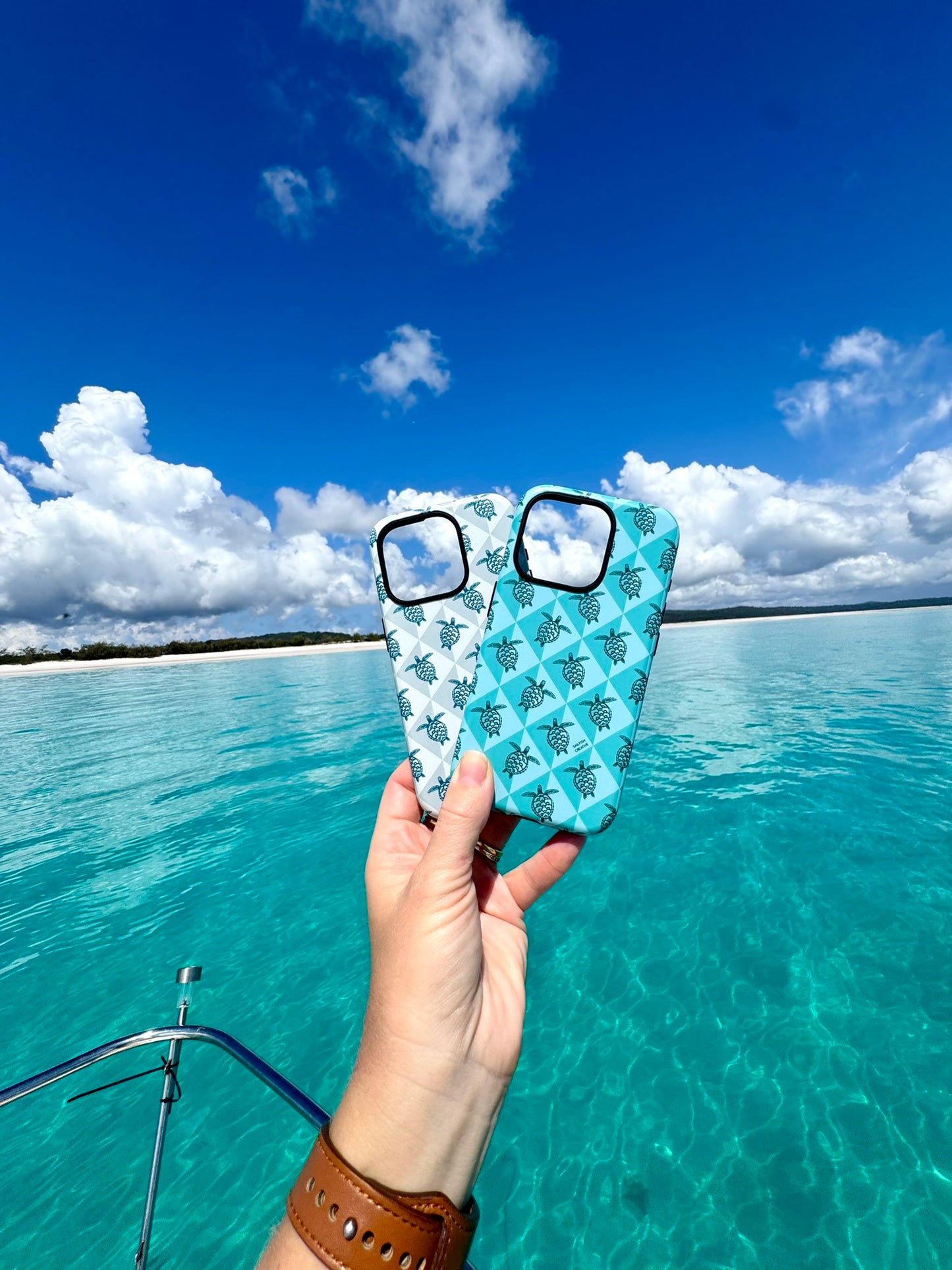 iPhone Tough Phone Case - Turtle Diamonds Coastal Storm