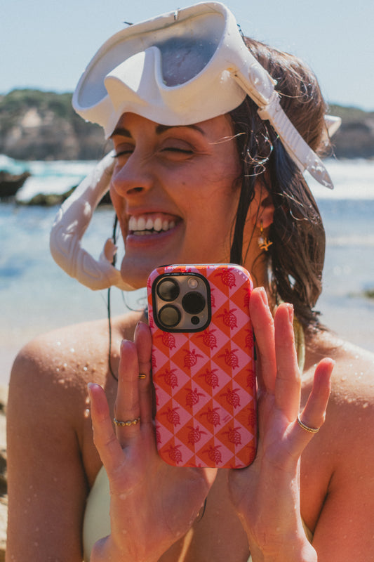 iPhone Phone Case - Turtle Diamonds Candy Sunset