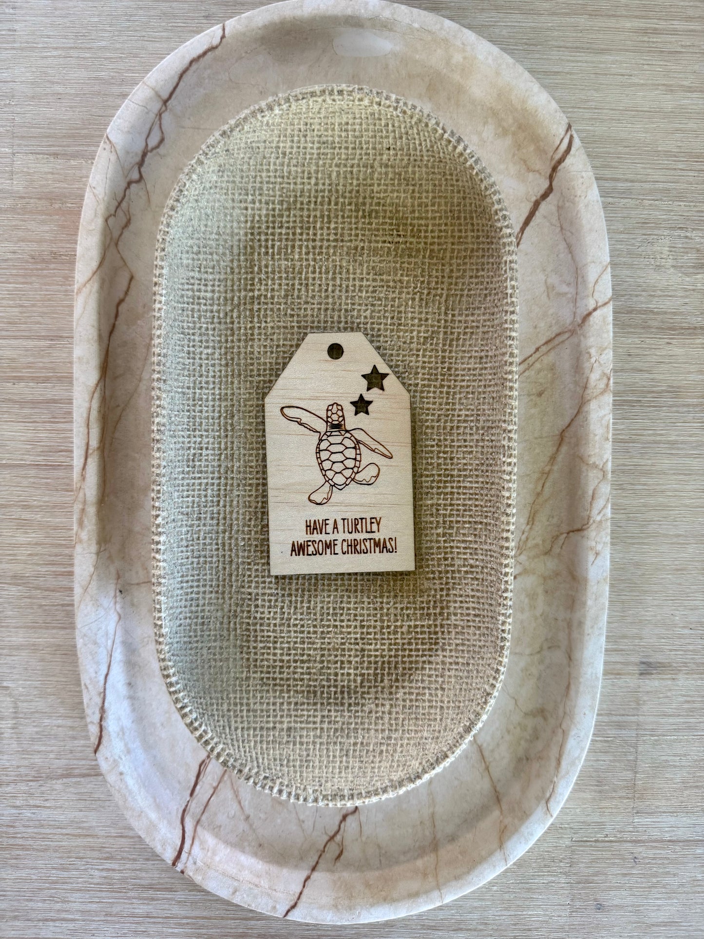 Wooden Christmas Swing Tag - Baby Turtle Hatchling