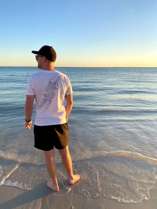 Whale Shark Line Art - Mens Staple T-Shirt - Sailfish Creative