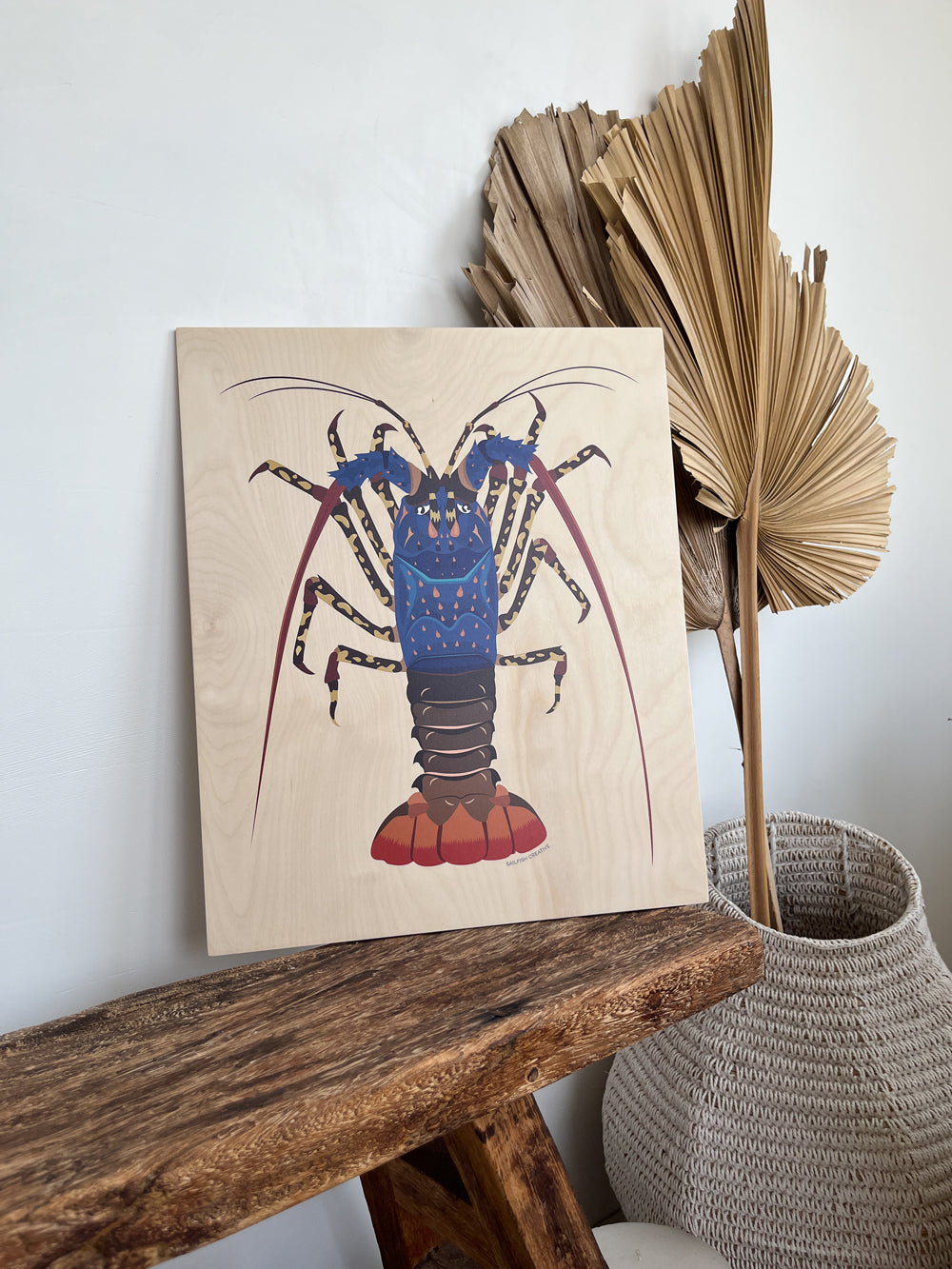 Wood Wall Art - Painted Cray - Sailfish Creative