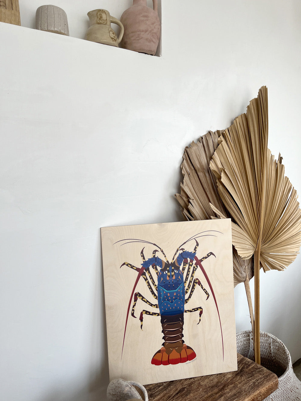 Wood Wall Art - Painted Cray - Sailfish Creative