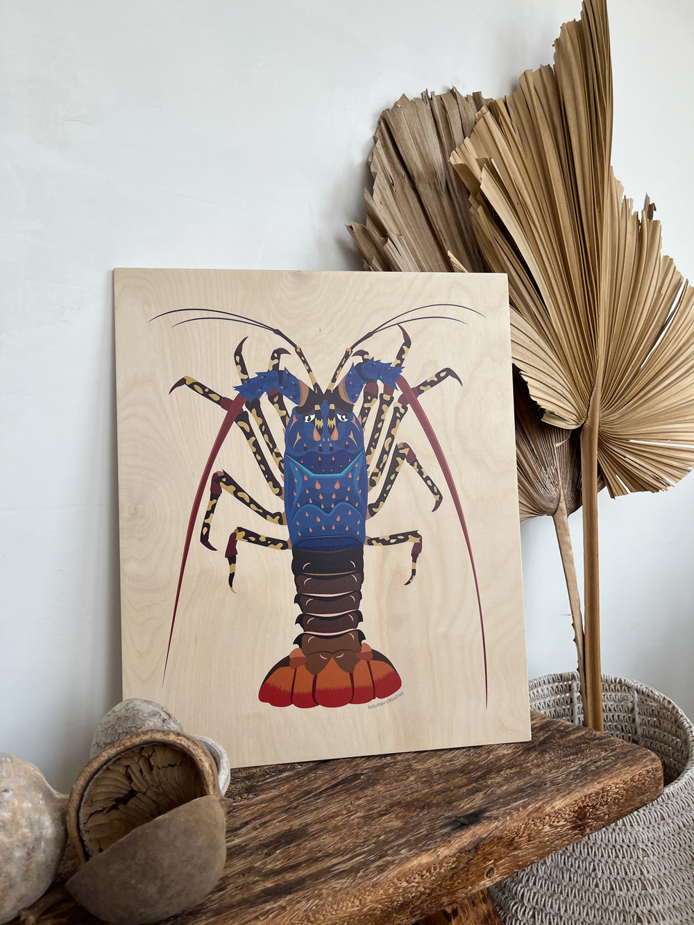 Wood Wall Art - Painted Cray - Sailfish Creative