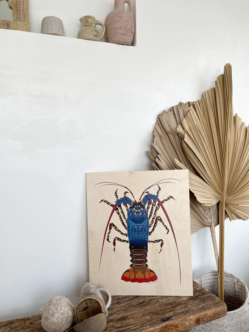 Wood Wall Art - Painted Cray - Sailfish Creative