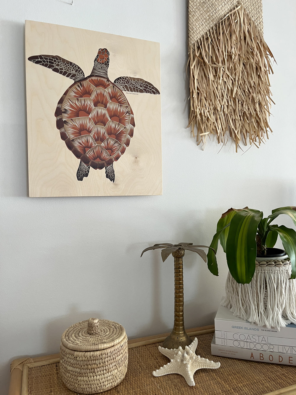 LIMITED TIME ONLY Wood Wall Art - Juvenile Green Turtle