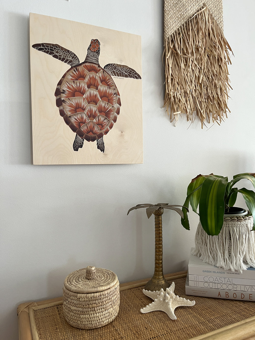 LIMITED TIME ONLY Wood Wall Art - Juvenile Green Turtle