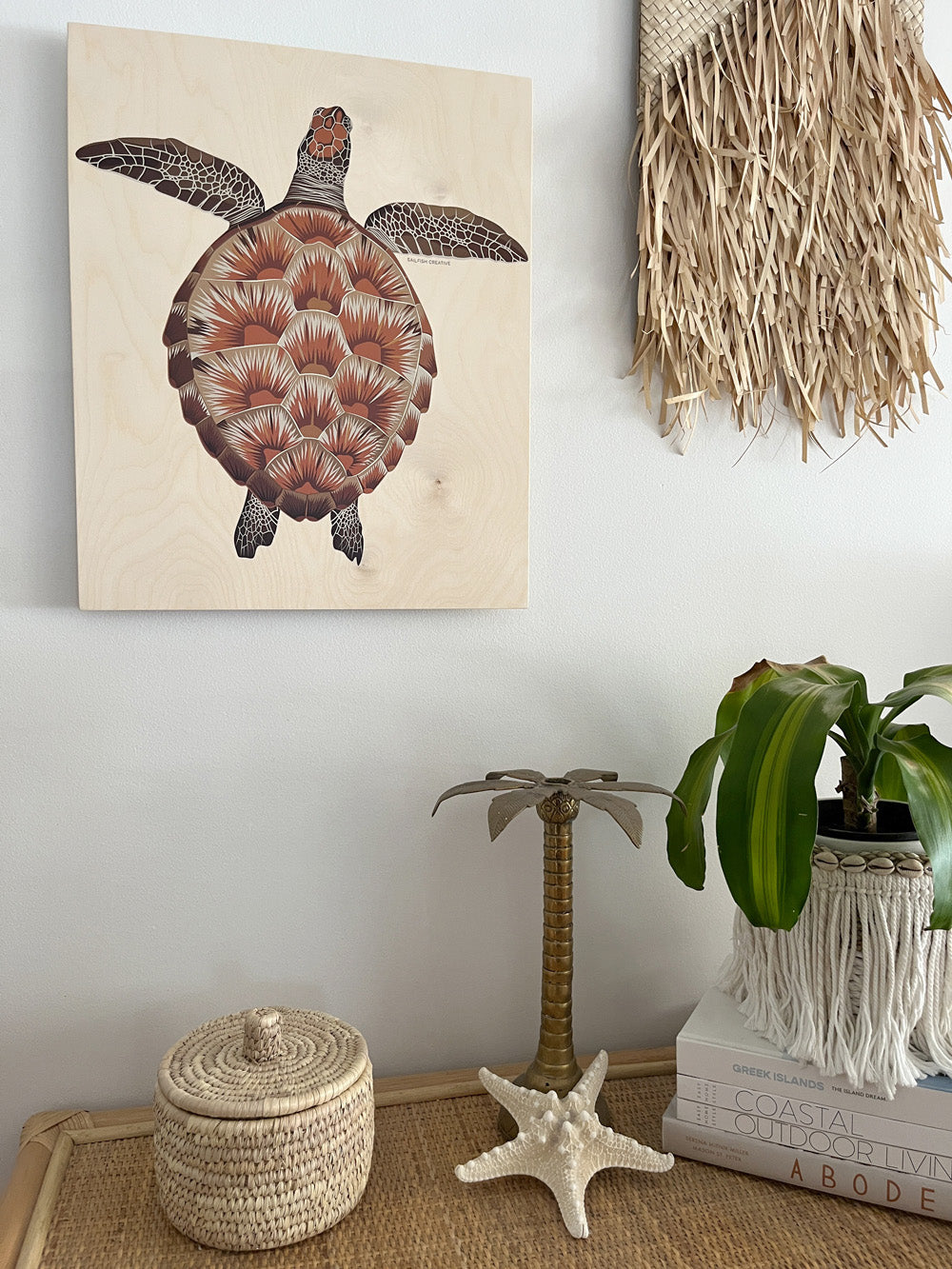 LIMITED TIME ONLY Wood Wall Art - Juvenile Green Turtle