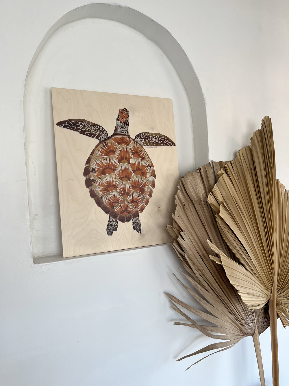 LIMITED TIME ONLY Wood Wall Art - Juvenile Green Turtle