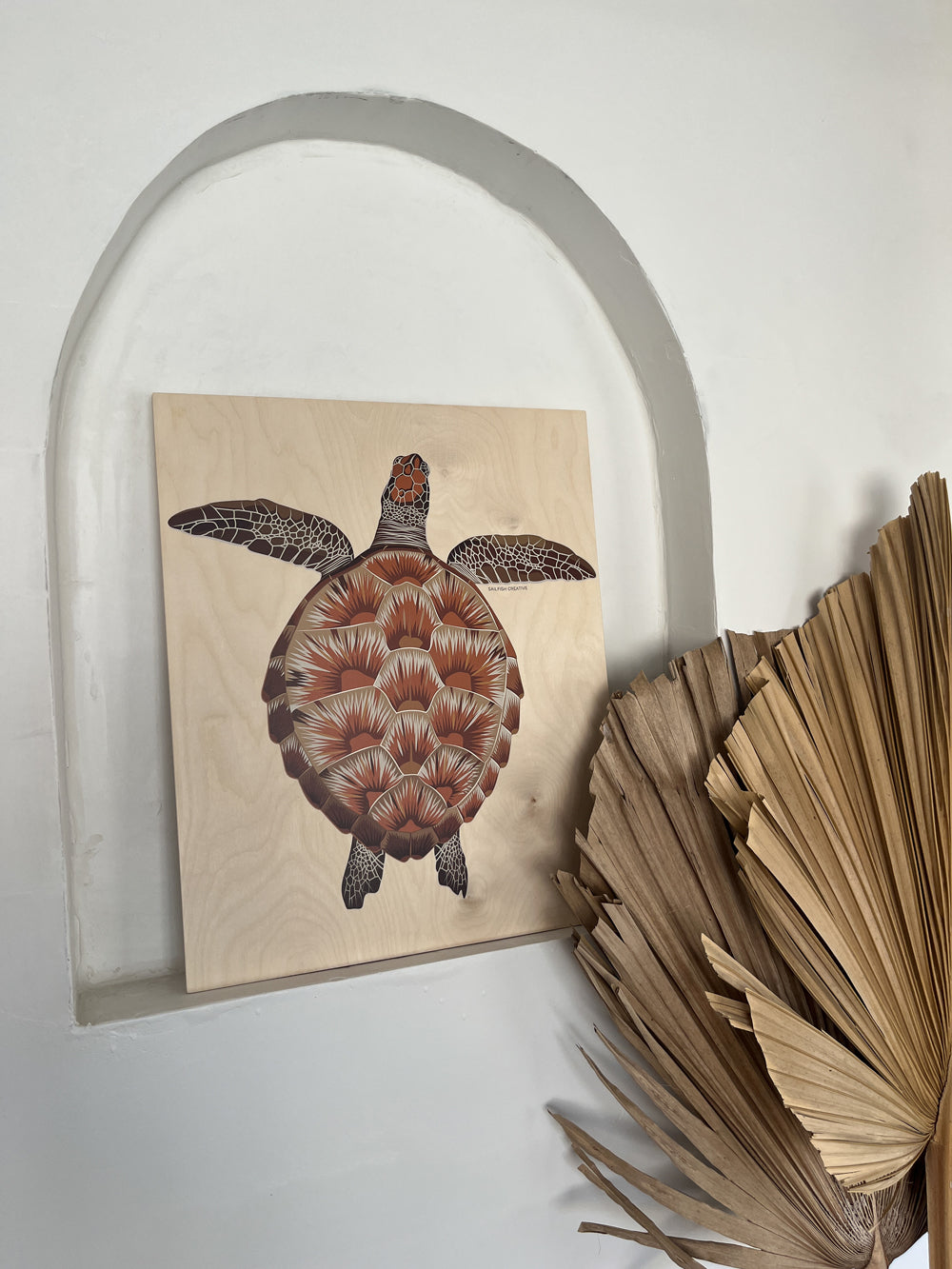 LIMITED TIME ONLY Wood Wall Art - Juvenile Green Turtle
