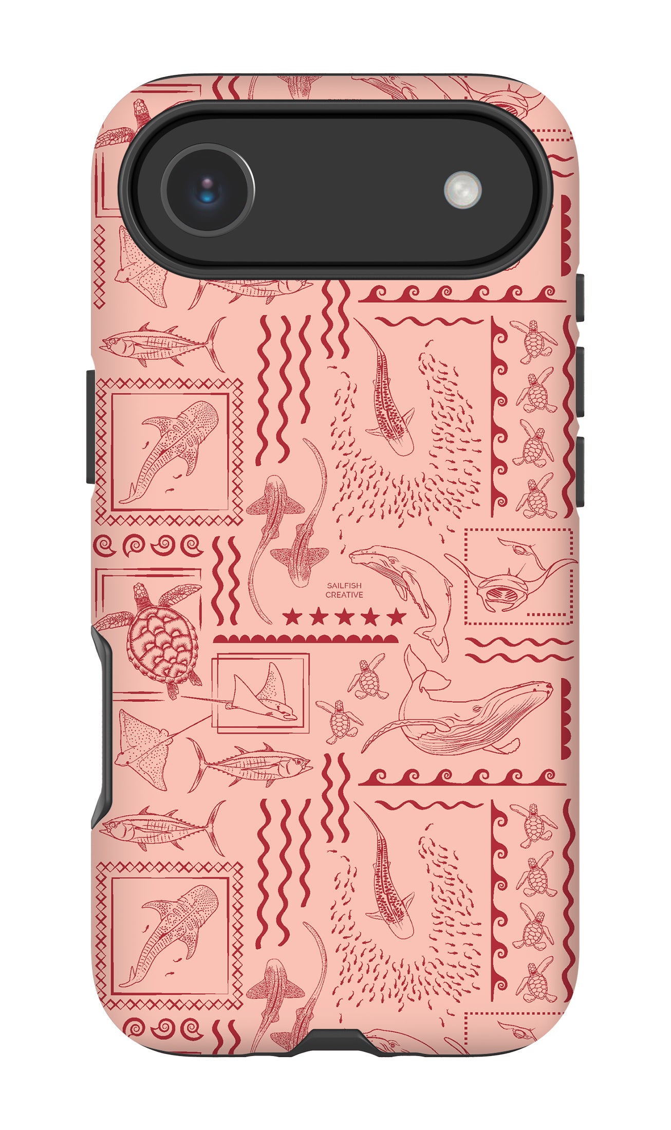 iPhone Tough Phone Case - Busy Print Coral