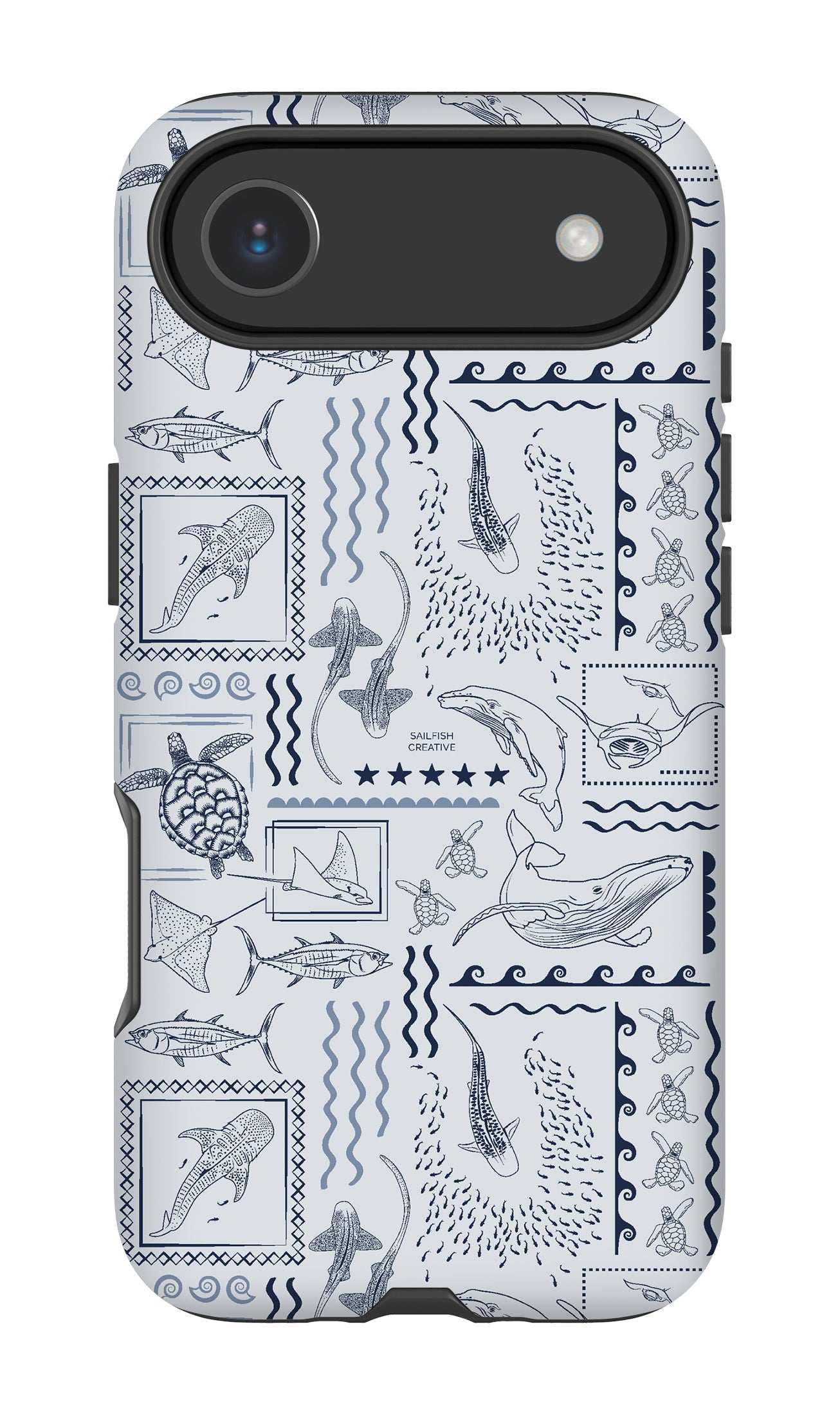 iPhone Phone Case - Busy Print Overcast Blue