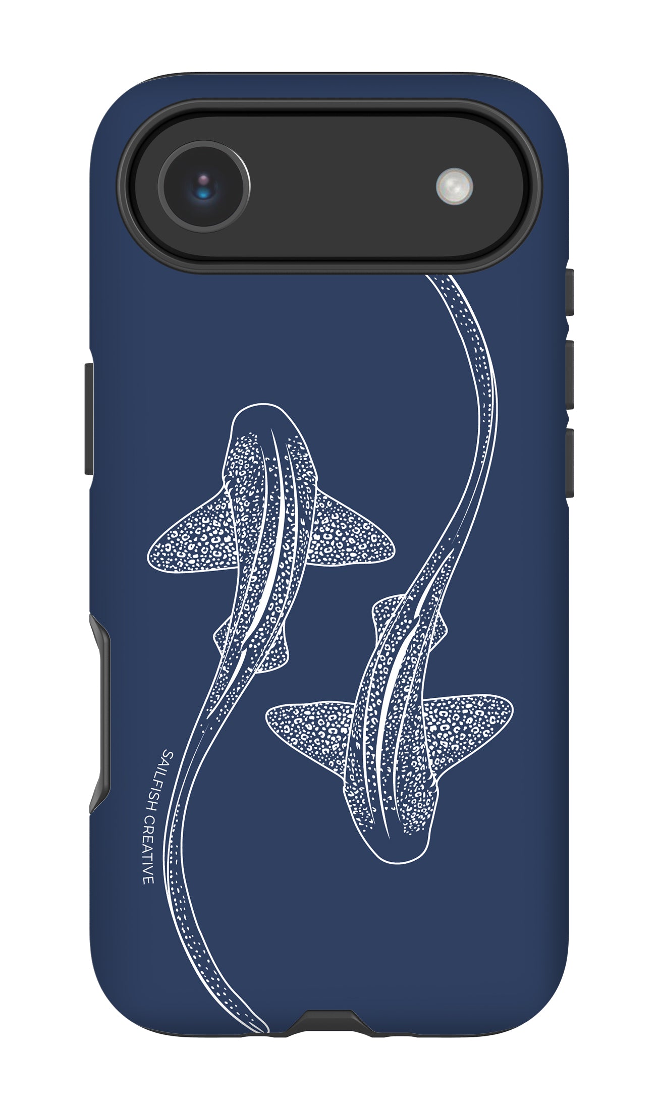 iPhone Tough Phone Case - Leopard Sharks Outline Navy
