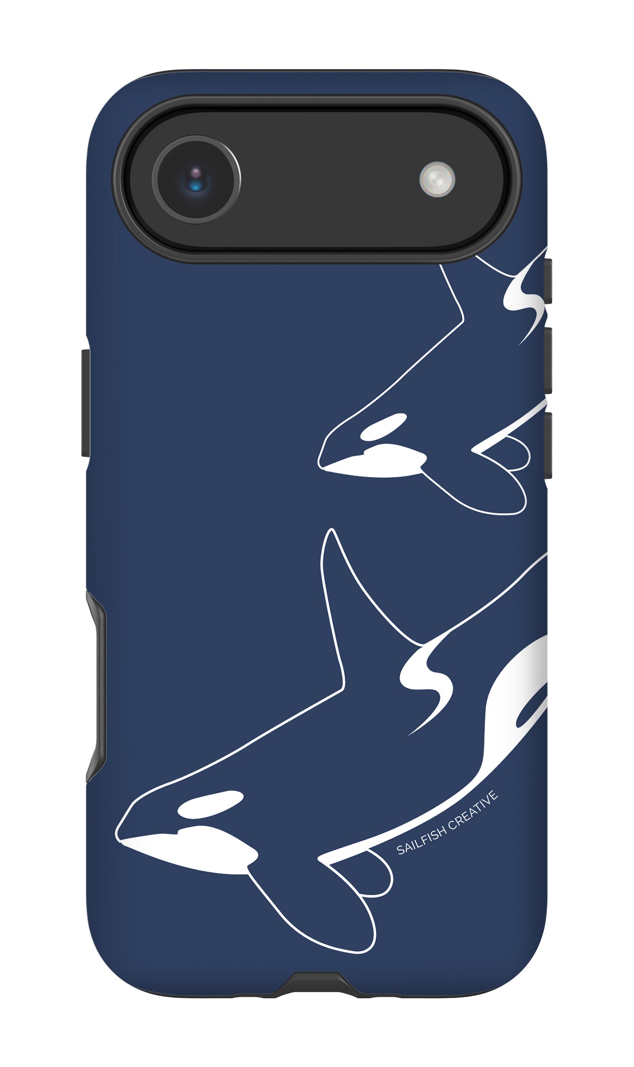 iPhone Tough Phone Case - Orca Outline Navy