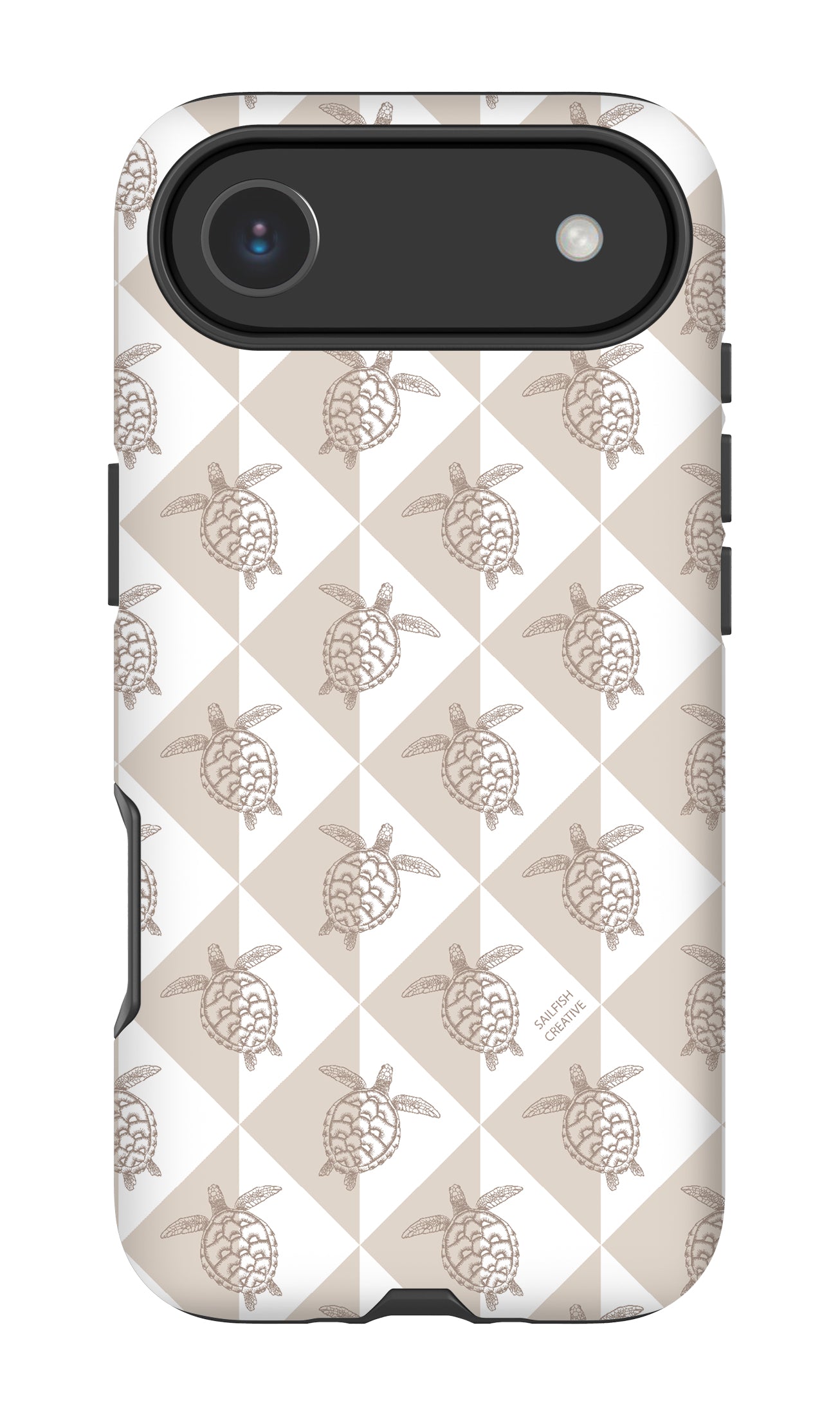 iPhone Tough Phone Case - Turtle Diamonds Neutral