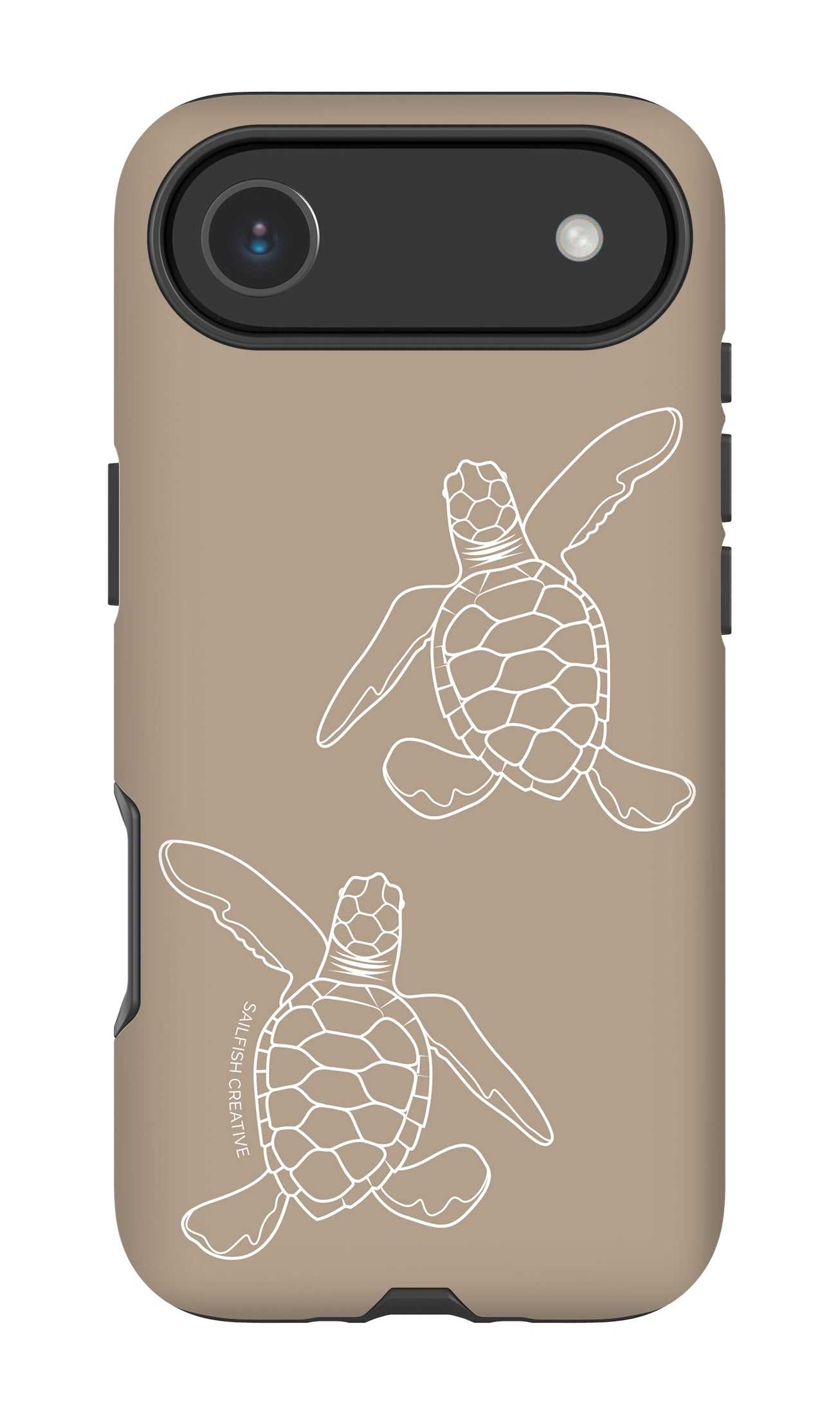 iPhone Tough Phone Case - Turtle Hatchlings Outline Natural - Sailfish Creative