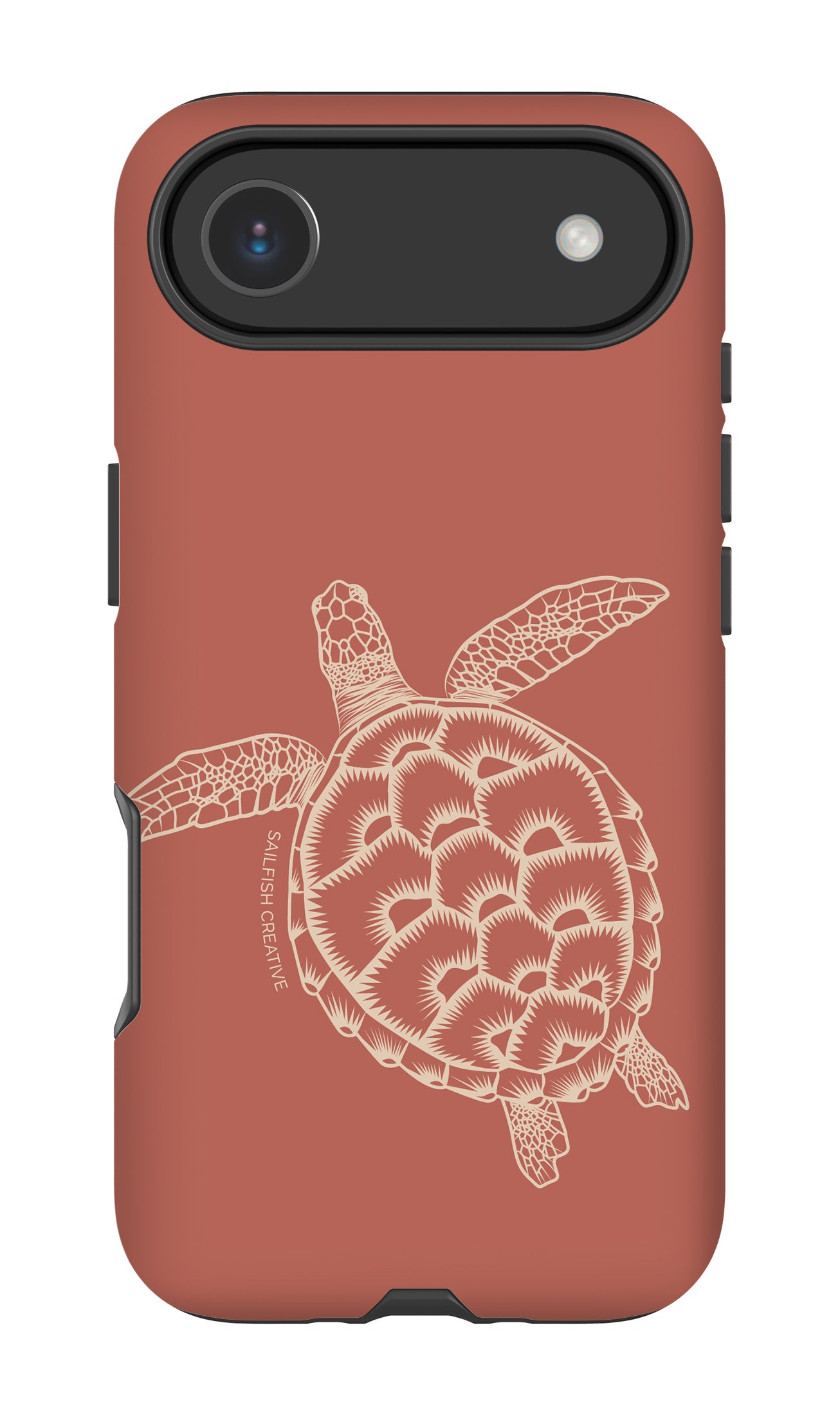 iPhone Tough Case - Turtle Outline Rusty Coral