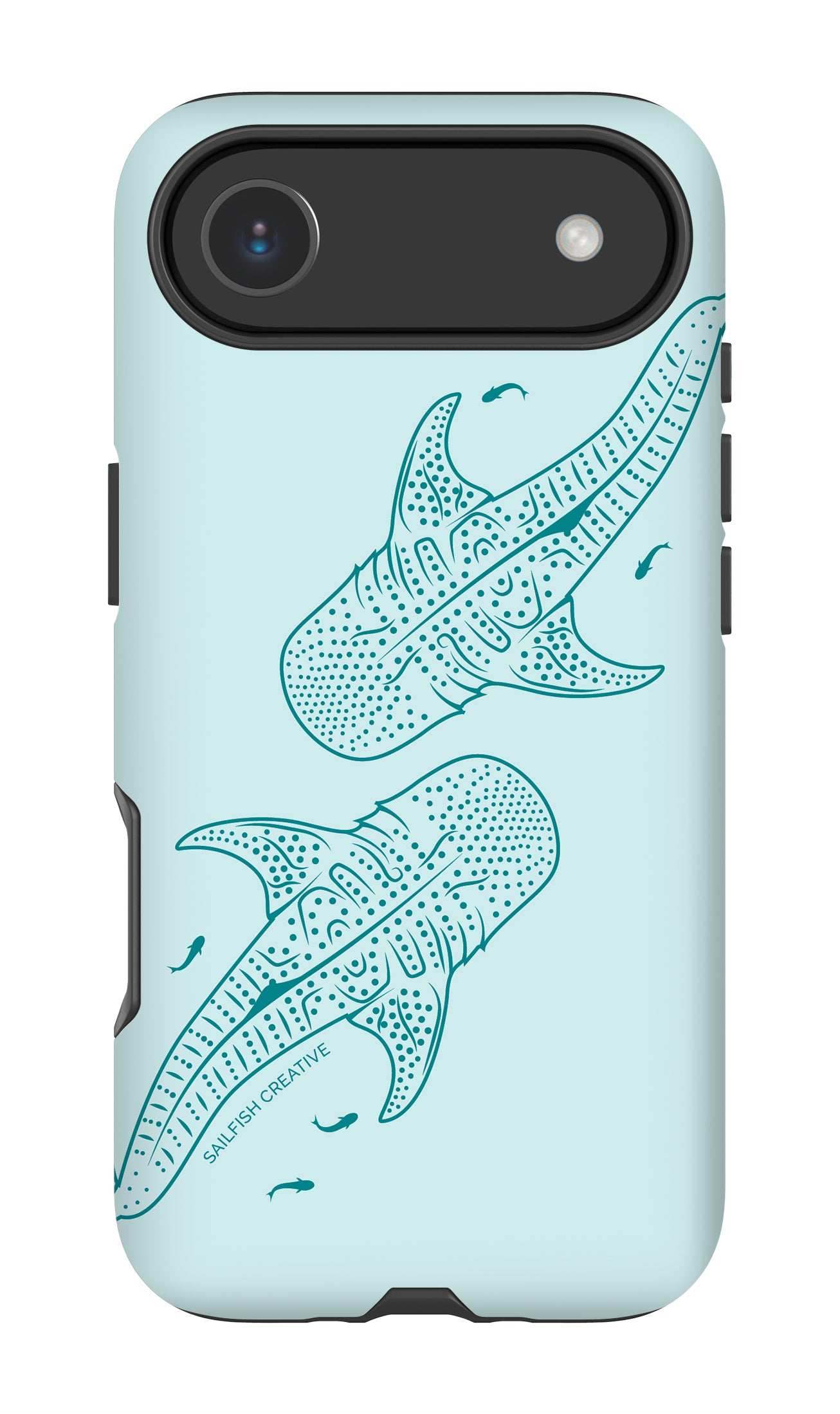 iPhone Phone Case - Whale Sharks Outline Teal