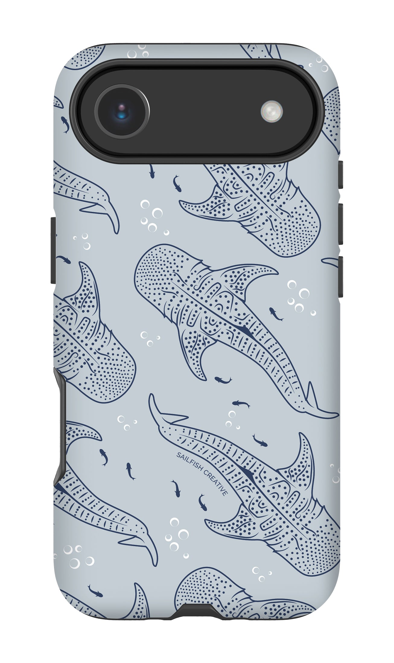 iPhone Tough Phone Case - Whale Sharks Pattern Overcast Blue