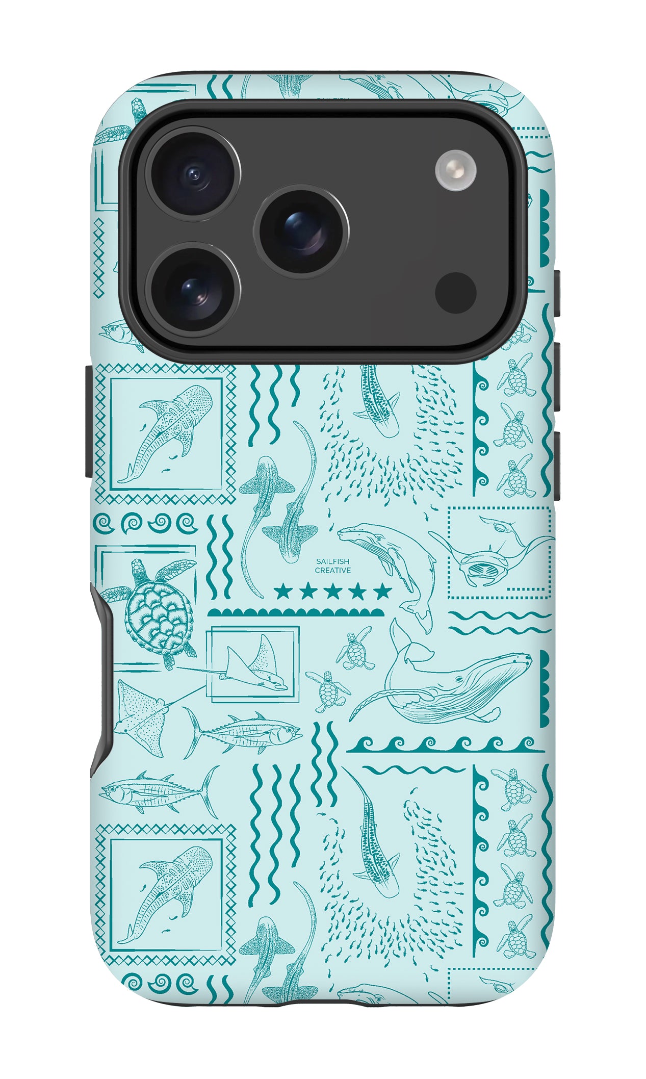 iPhone Tough Phone Case - Busy Print Teal