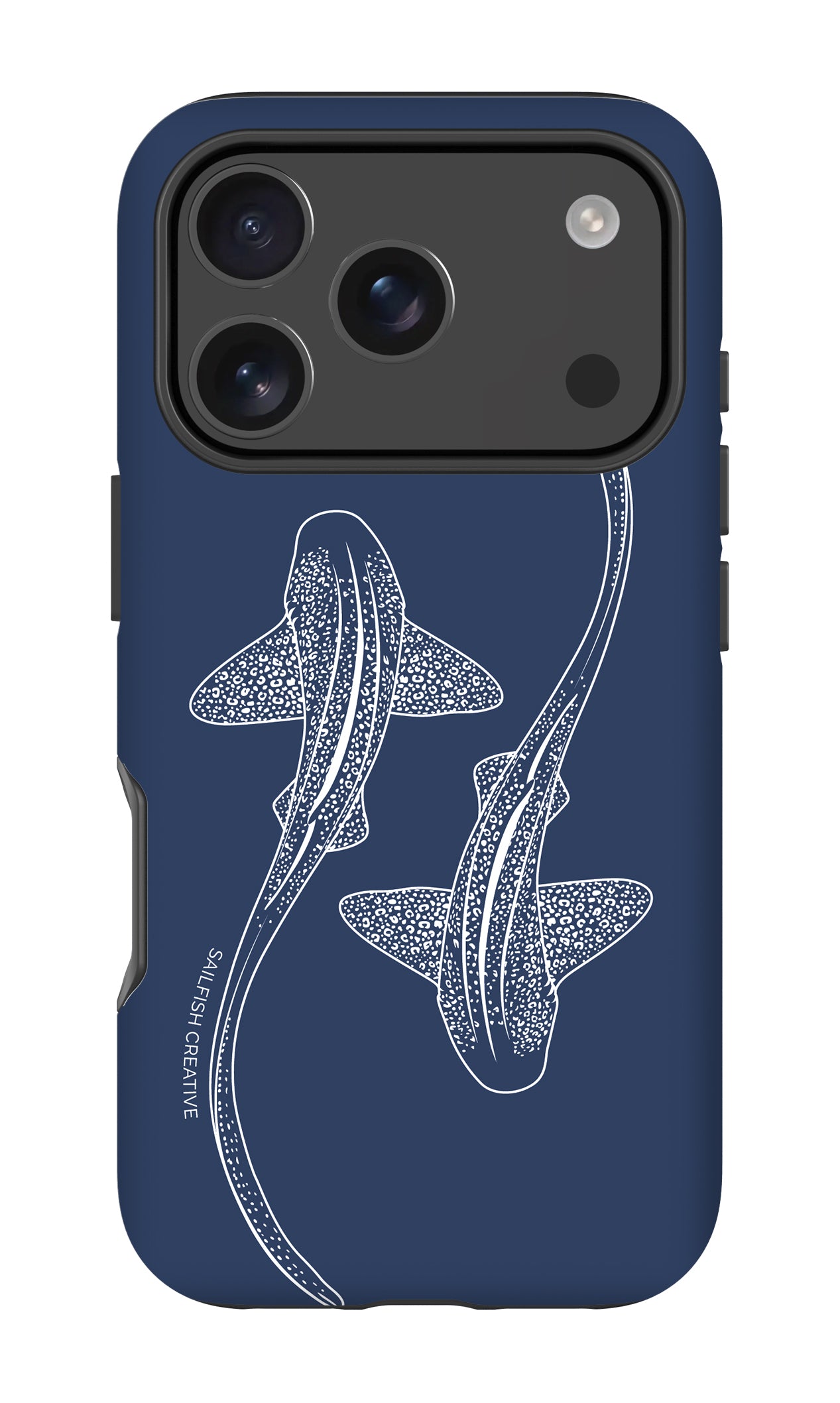 iPhone Tough Phone Case - Leopard Sharks Outline Navy
