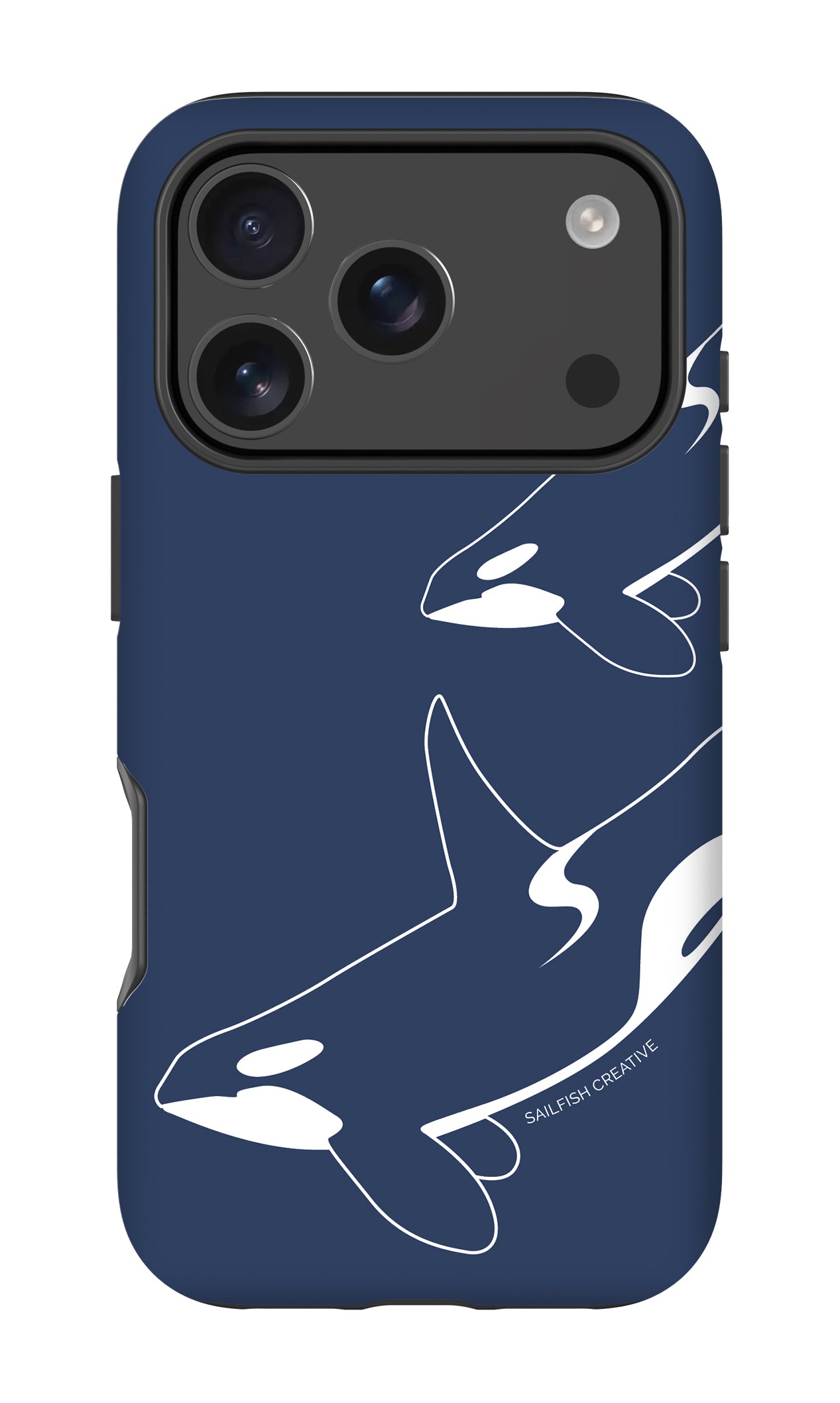 iPhone Tough Phone Case - Orca Outline Navy