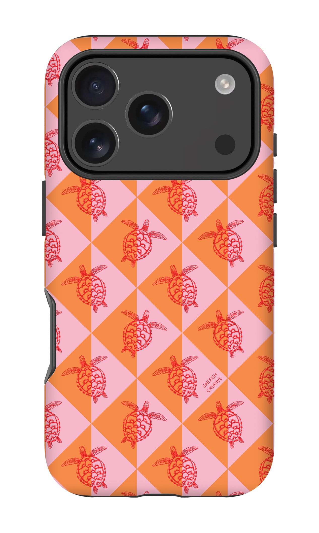 iPhone Tough Phone Case - Turtle Diamonds Candy Sunset