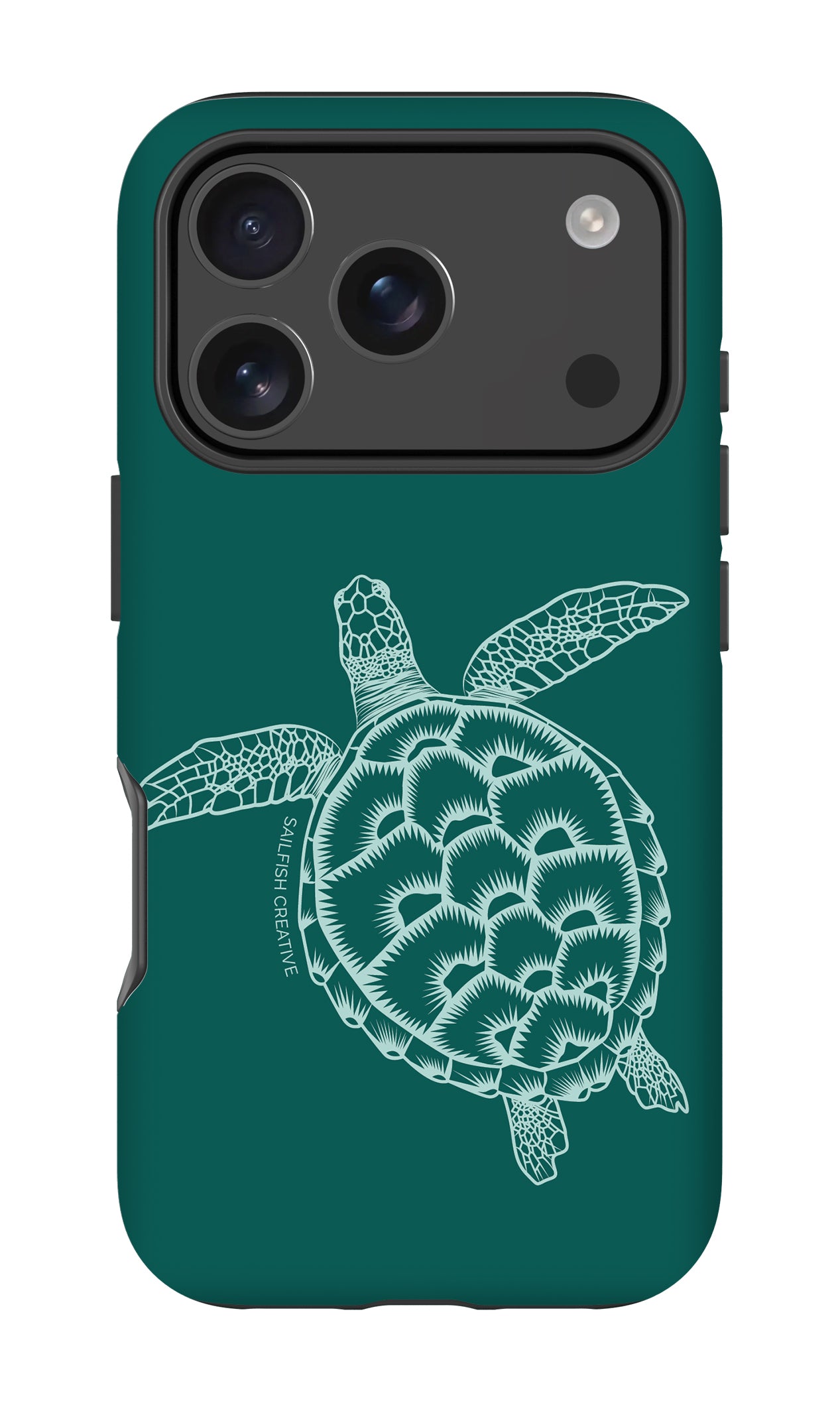 iPhone Tough Case - Turtle Outline Emerald