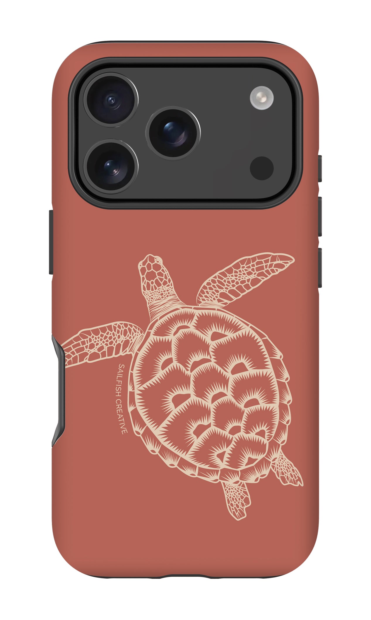 iPhone Tough Case - Turtle Outline Rusty Coral