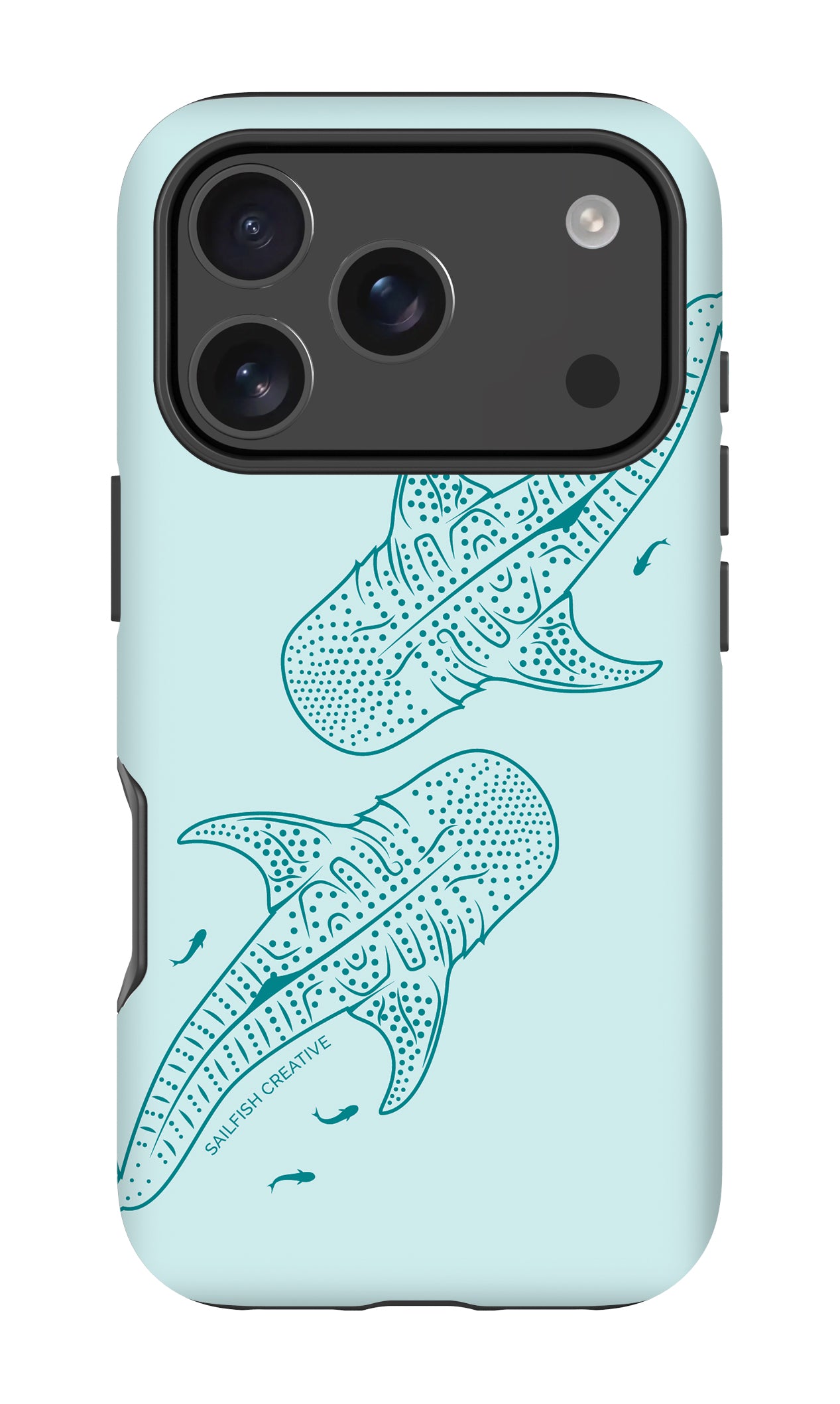 iPhone Phone Case - Whale Sharks Outline Teal