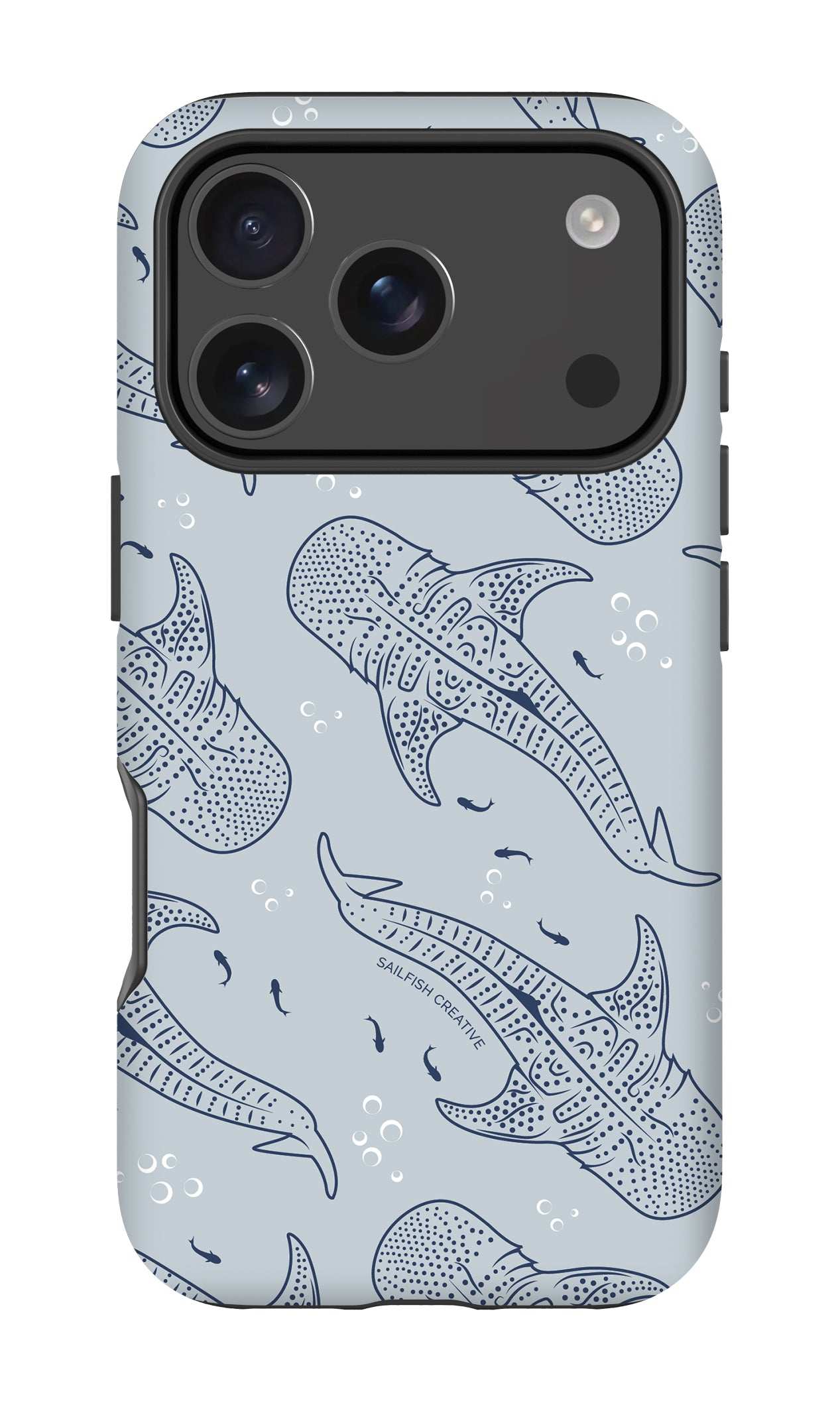 iPhone Phone Case - Whale Sharks Pattern Overcast Blue