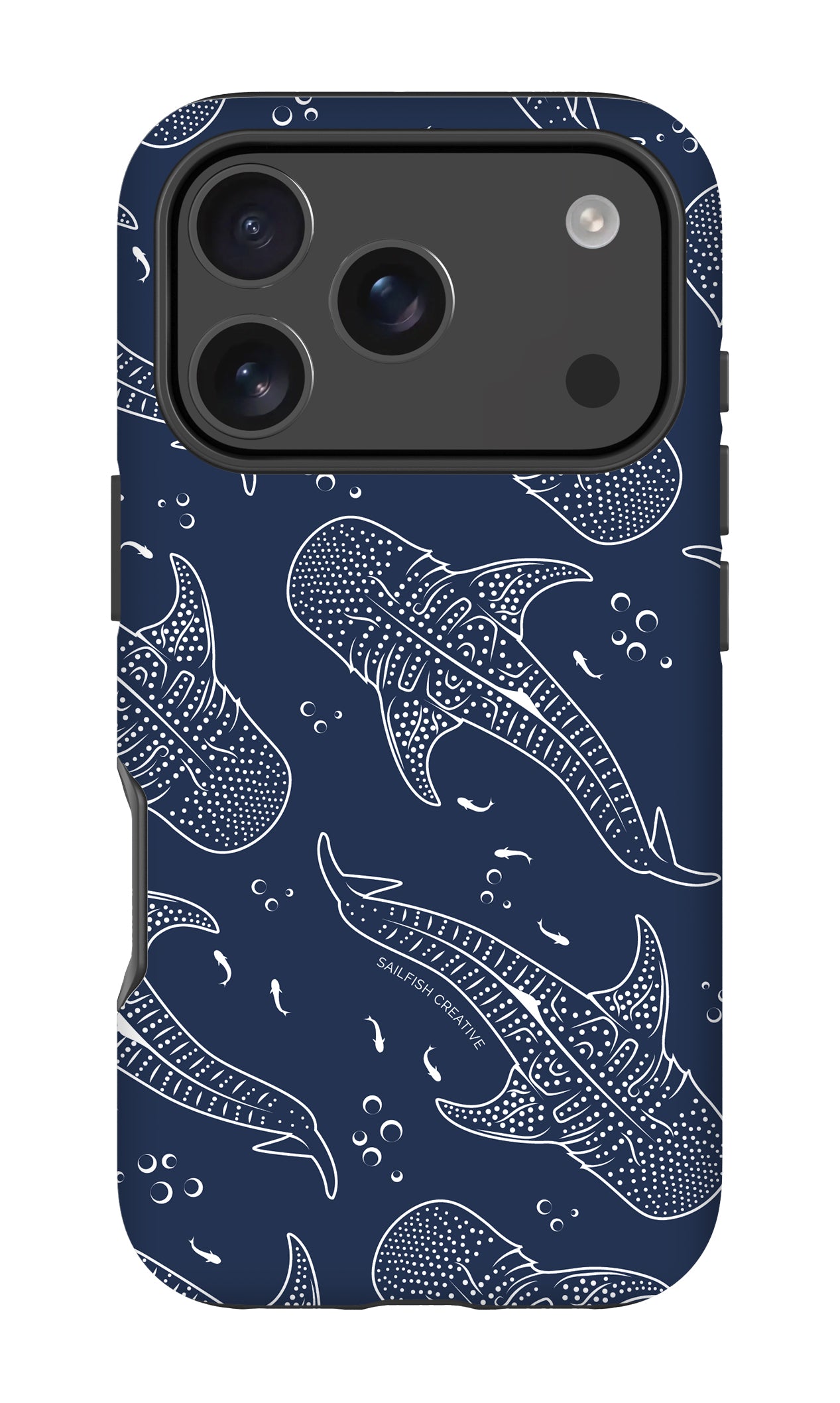 iPhone Tough Phone Case - Whale Sharks Pattern Navy