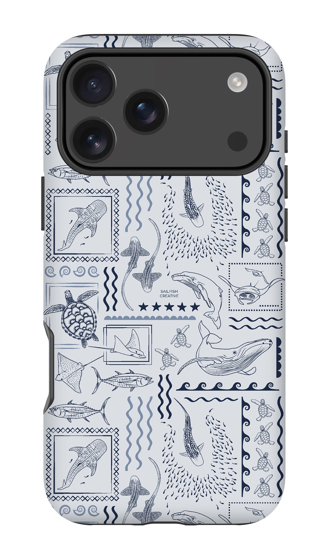 iPhone Phone Case - Busy Print Overcast Blue