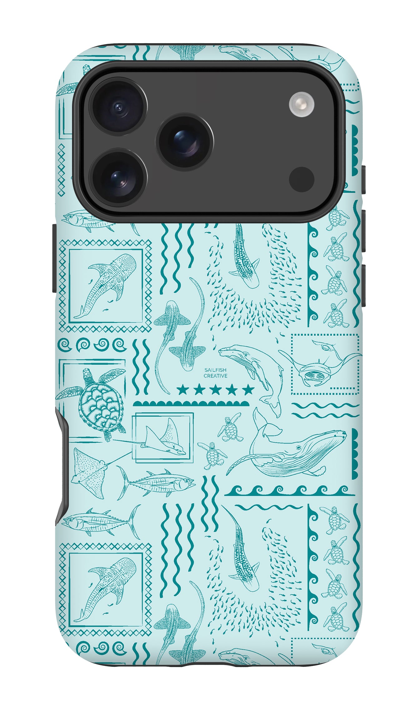 iPhone Tough Phone Case - Busy Print Teal