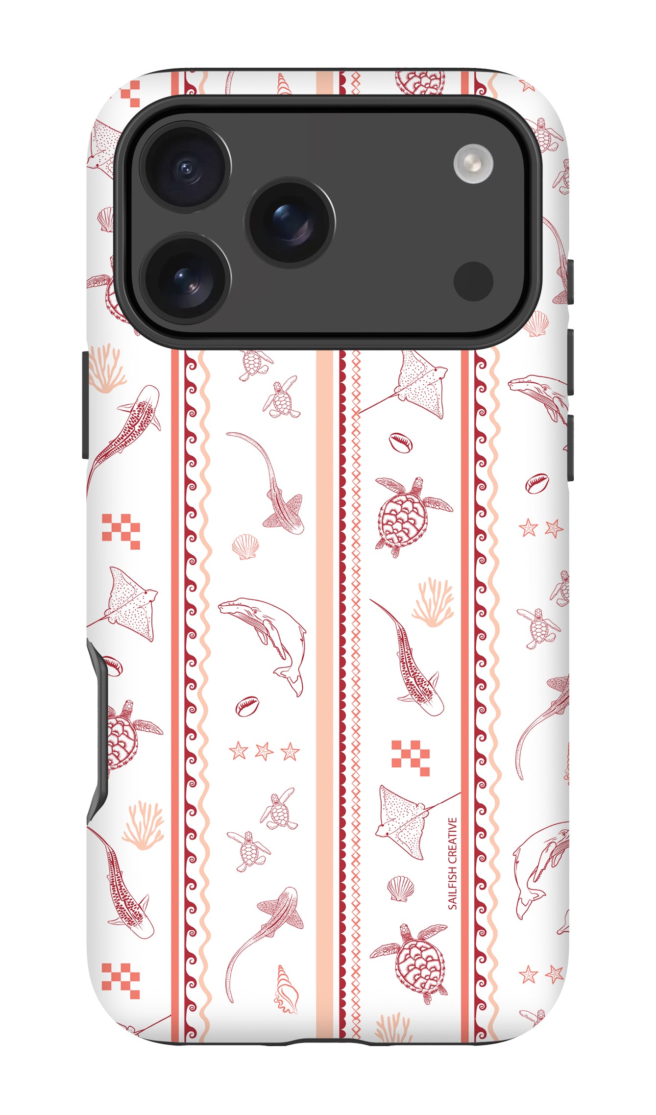 iPhone Phone Case - Candy Stripes Coral