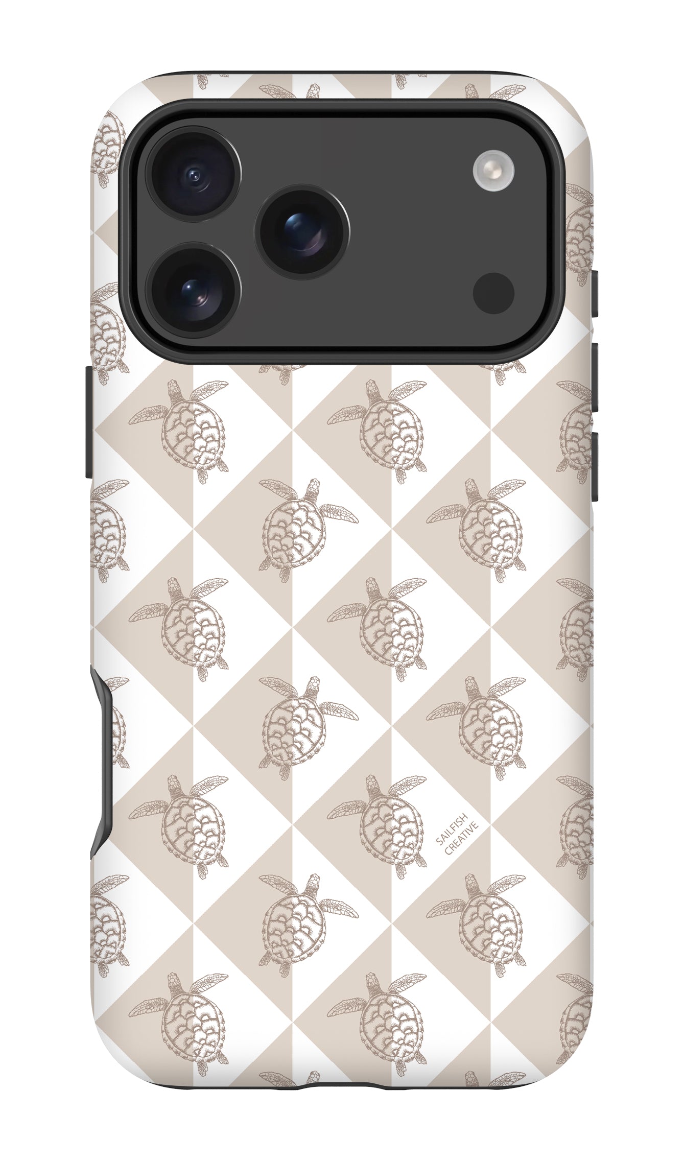 iPhone Tough Phone Case - Turtle Diamonds Neutral