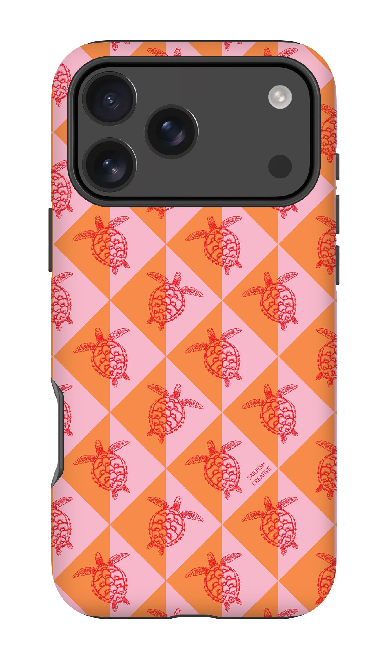 iPhone Tough Phone Case - Turtle Diamonds Candy Sunset