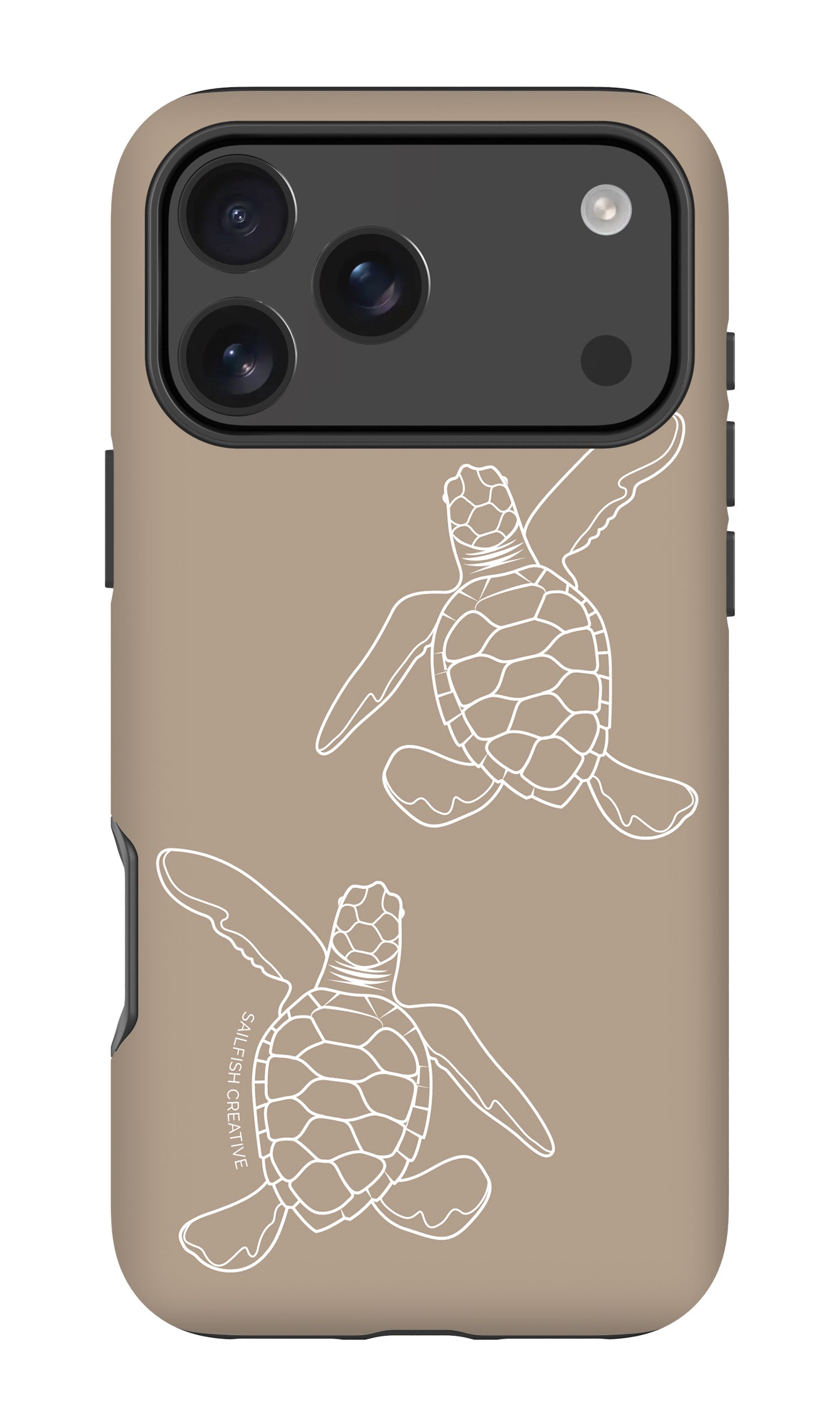 iPhone Tough Phone Case - Turtle Hatchlings Outline Natural