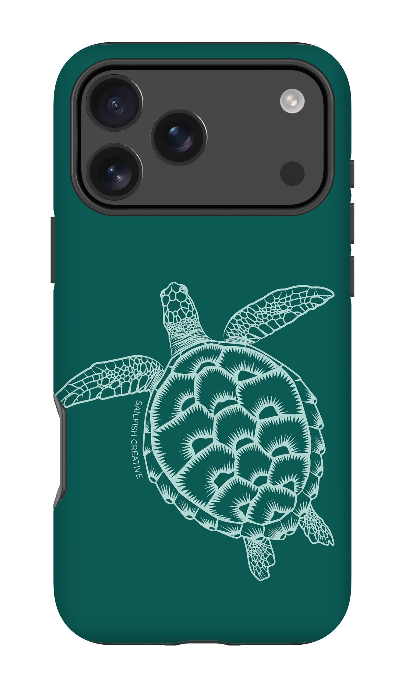 iPhone Tough Case - Turtle Outline Emerald
